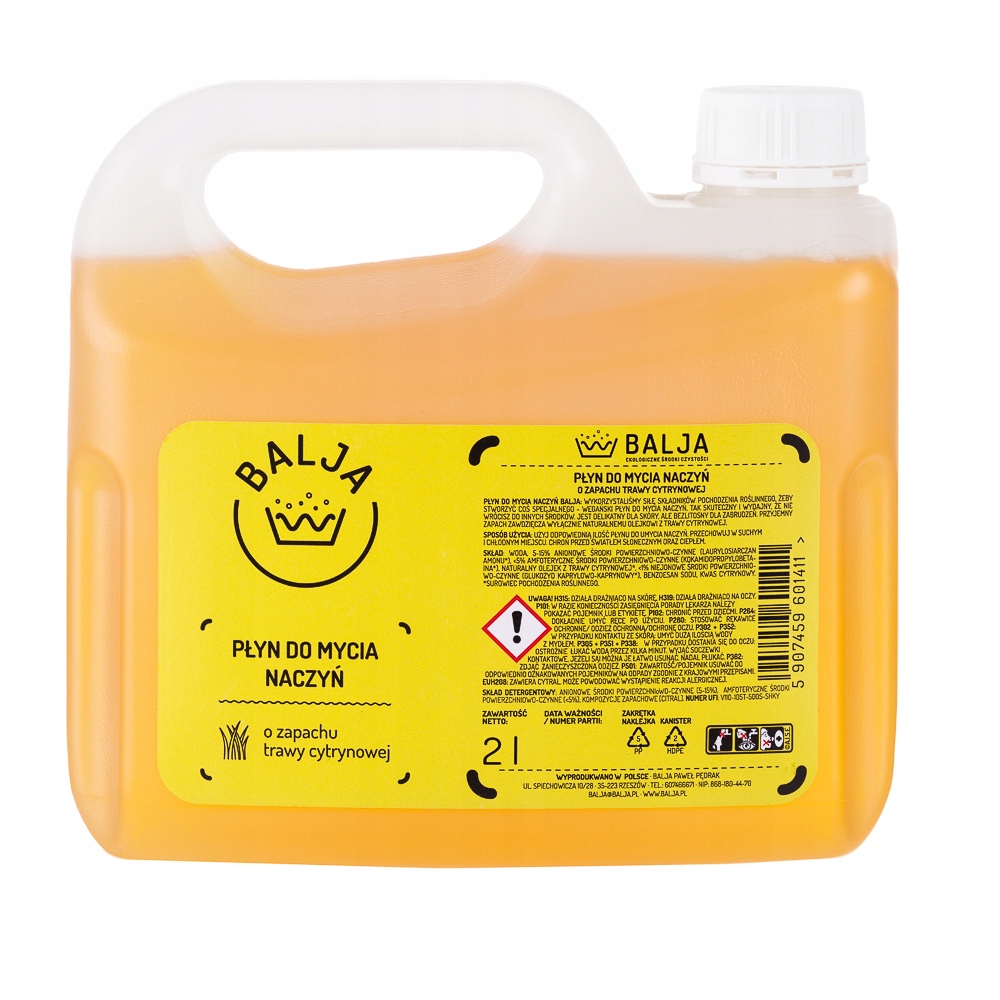 Płyn do mycia naczyń Balja Ekologiczny Naturalny Wegański 2L Zapas Refill