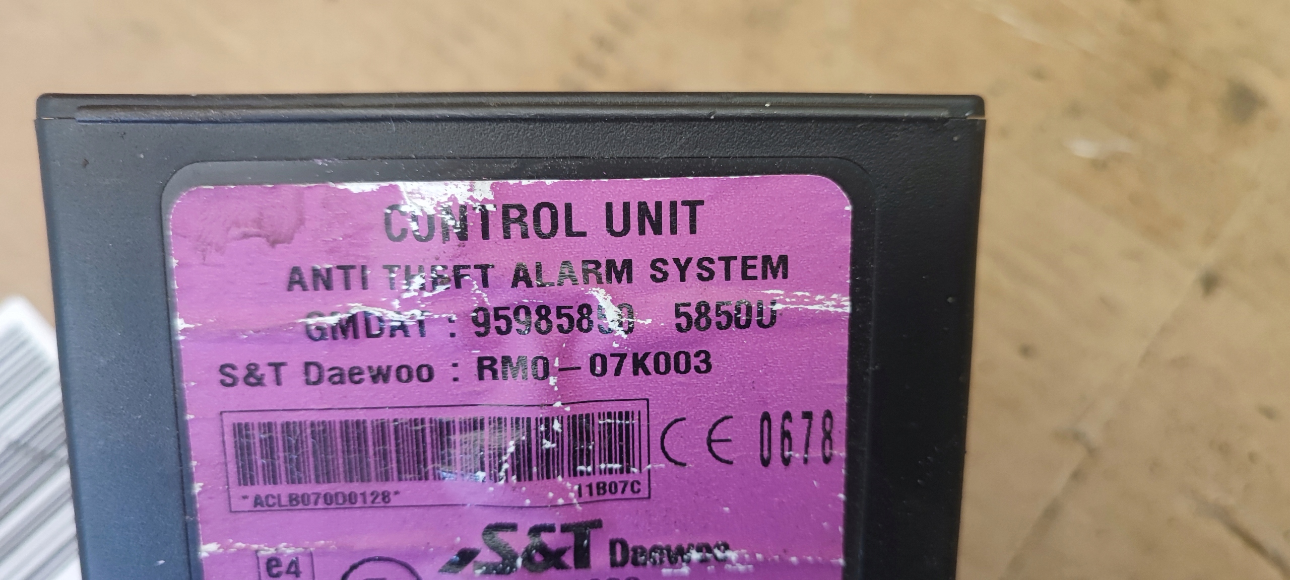 CHEVROLET SPARK M300 module alarm module control unit + connecting spoiler
