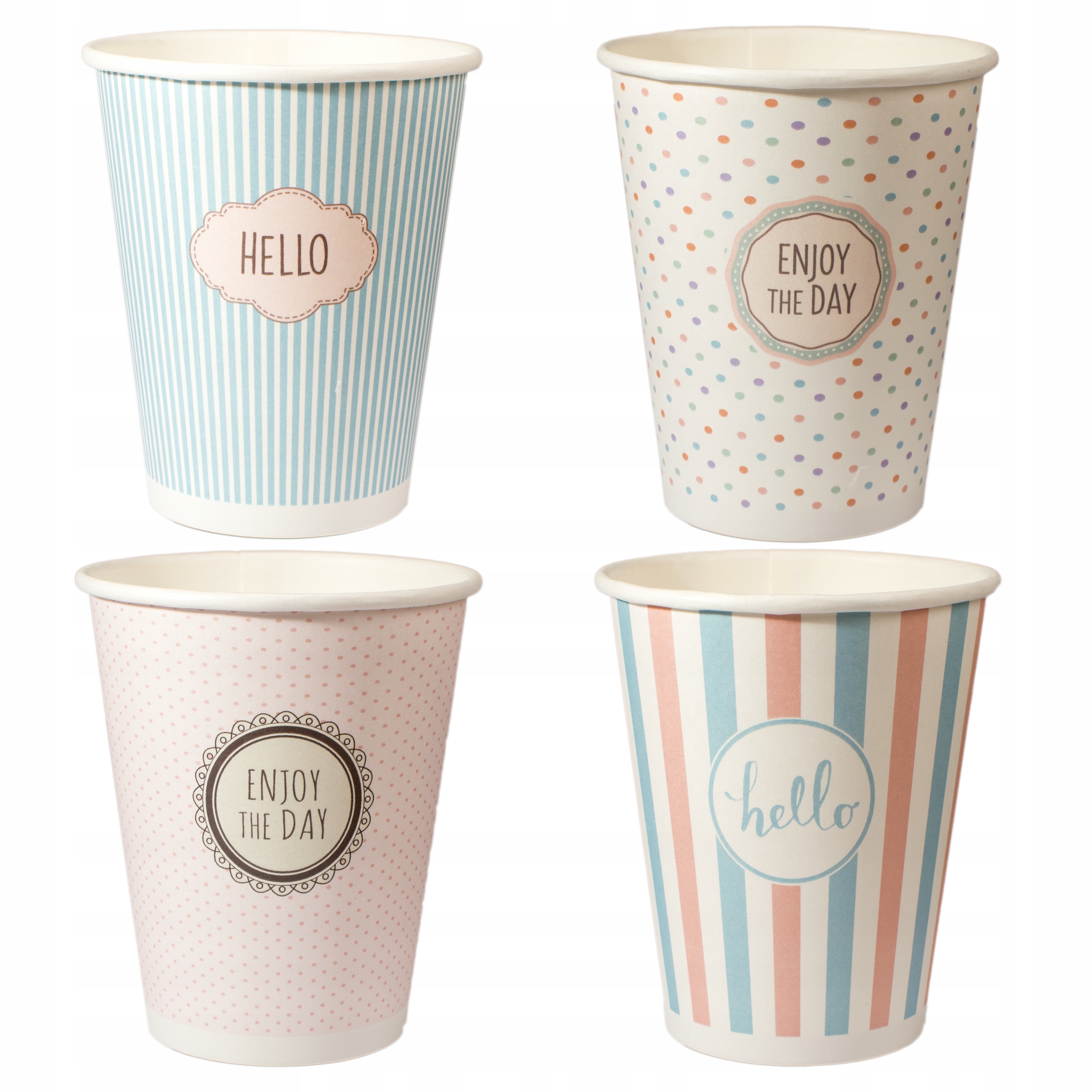 KUBKI PAPIEROWE DO KAWY - PASTELE MIX 250ML 100SZT (do dalszej odsprzedaży)
