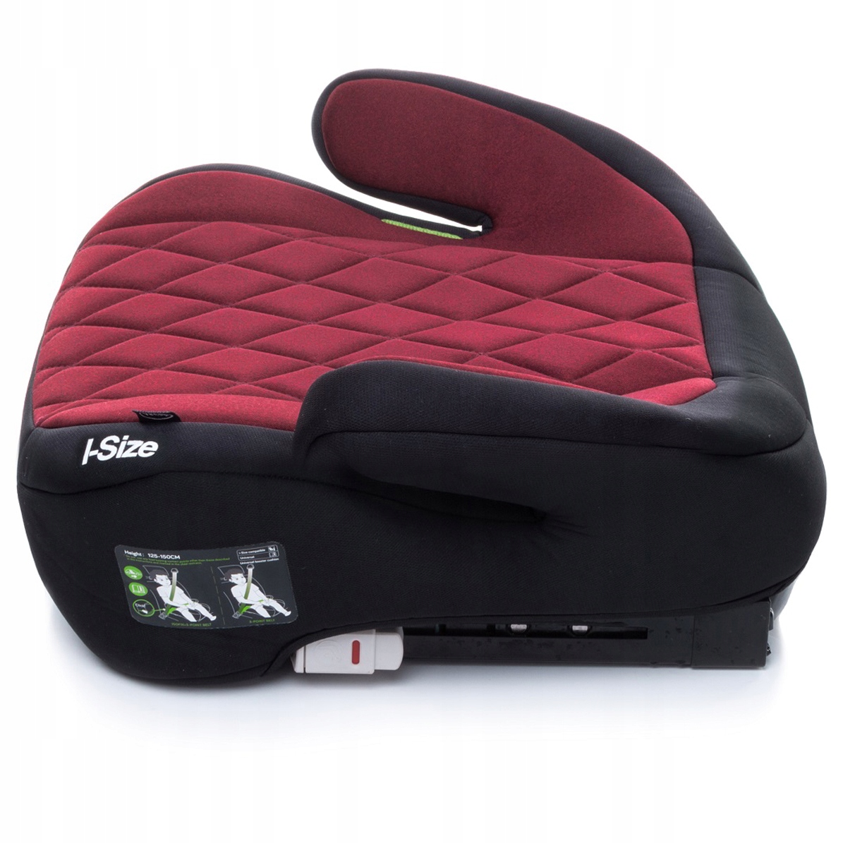 FOTELIK SAMOCHODOWY HI-FIX PODSTAWKA SIEDZISKO BOOSTER 15-36KG ISOFIX iSIZE Kolor Czerń Odcienie czerwieni