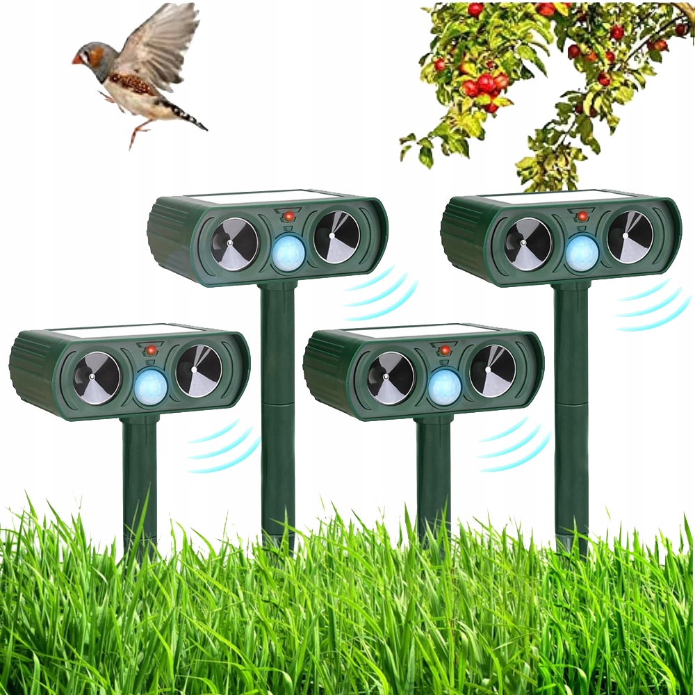 4X Solární Odpuzovač Krtků A Hlodavců Myší Norníky Kuny Silný Účinný