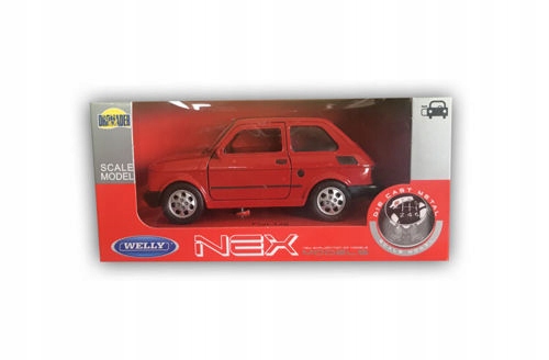 

Maluch Fiat 126 Czerwony Metalowy Model 1:34 Welly