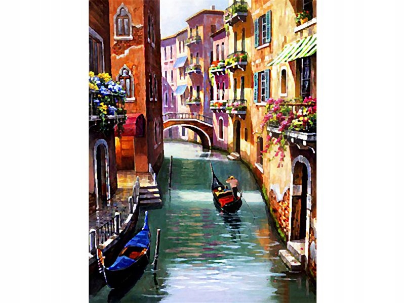 Obraz Malování Podle Čísel Rám 40x50cm Kanál V Benátkách