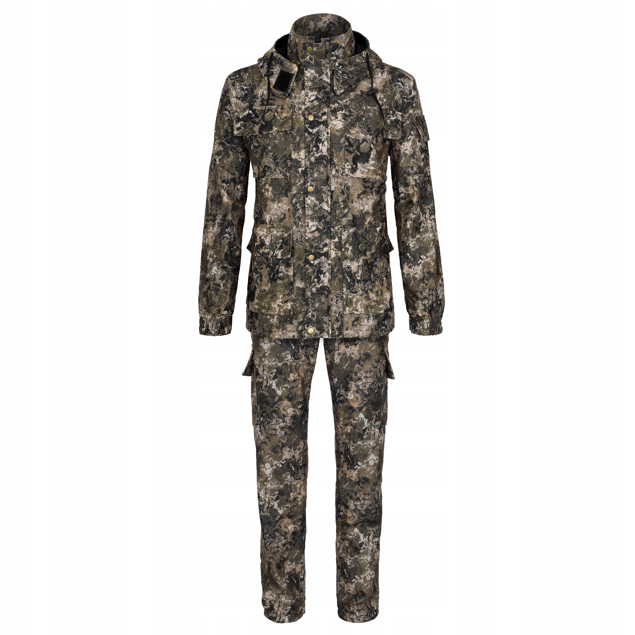 Komplet myśliwski w kamuflażu , miękki i cichy na polowania 2XL