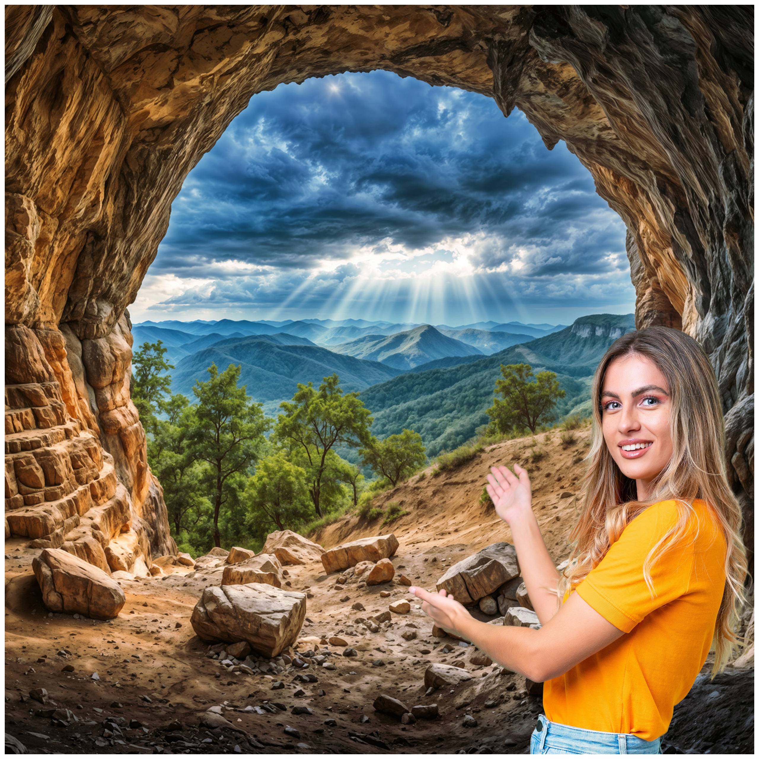 Fototapeta 3D Tunel Chodba Jeskyně Údolí 588x280 TUN18W