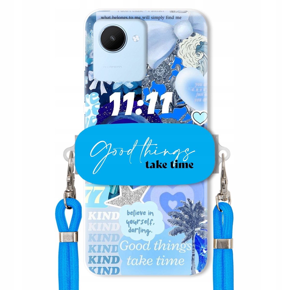 Pouzdro pro Realme C30 Držák Crossbody vodítko Good Things Take Time Lata