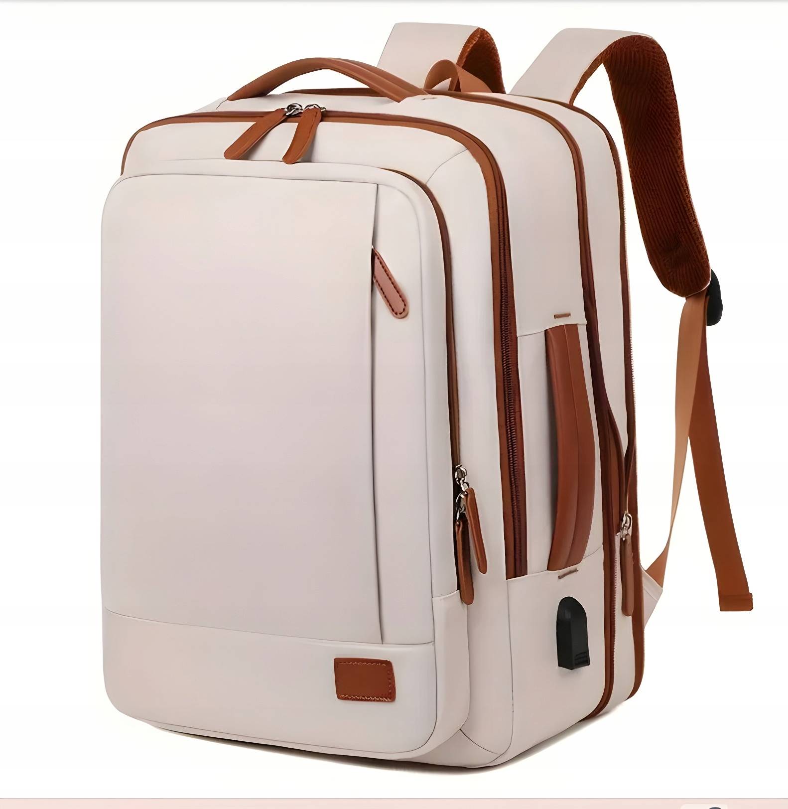 Walizka bagaż do samolotu podręczny plecak turystyczny beżowy pojemny 2w1