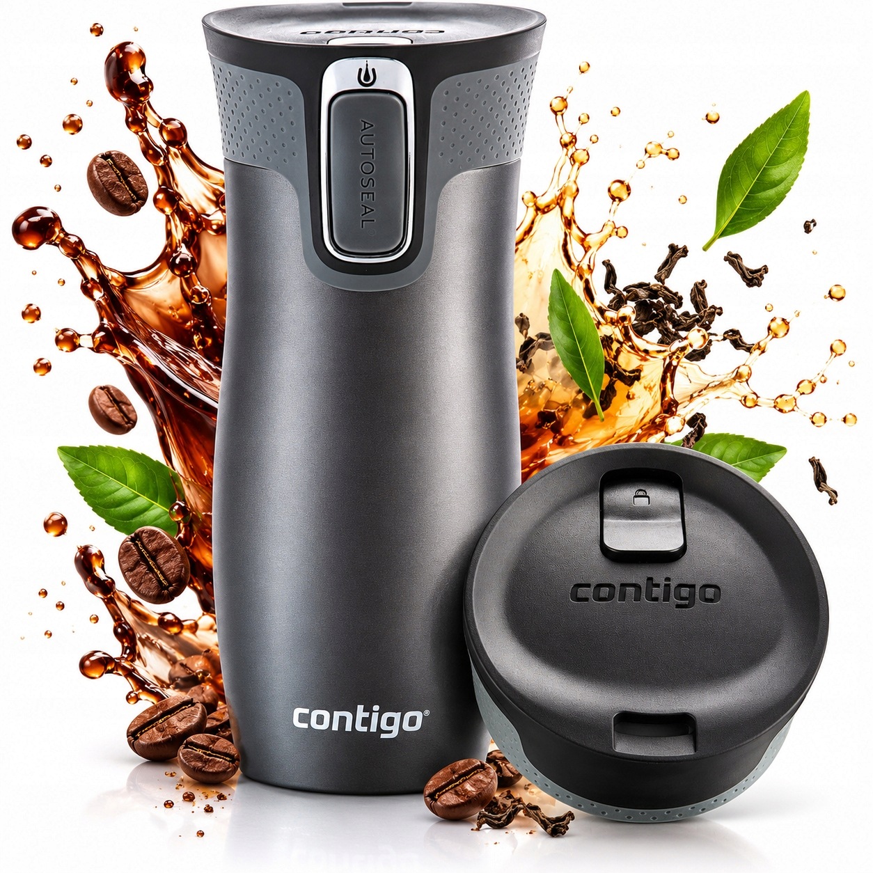 Termohrnek Contigo West Loop 2.0 Nepropustný do auta Grafit 470ml