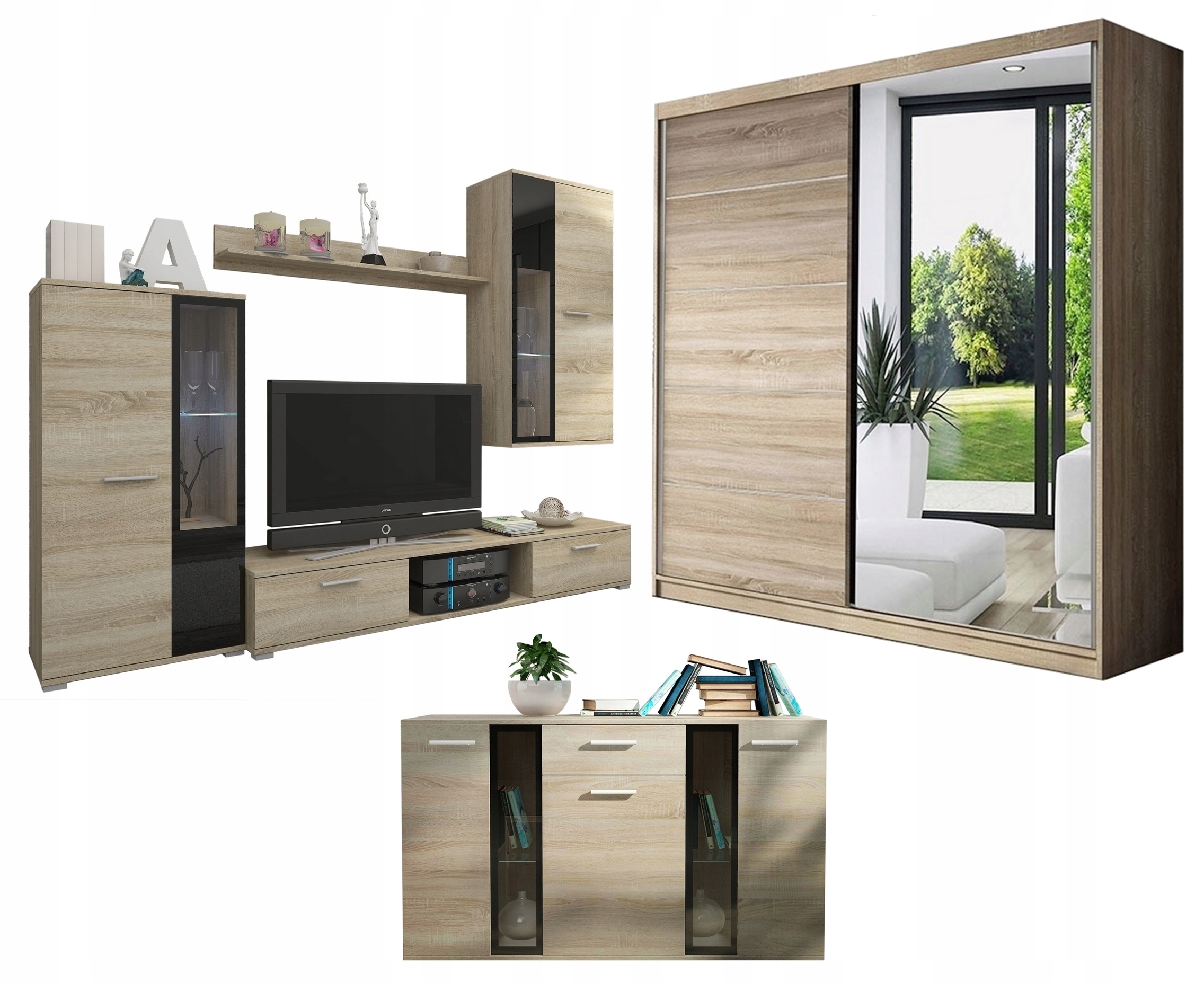 Meblościanka i komoda OSKAR + Szafa CARTER 5