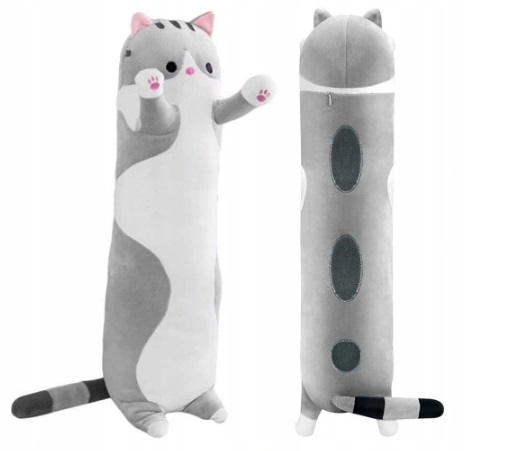 

Maskotka Kotek Pluszak Poduszka Szary 70cm