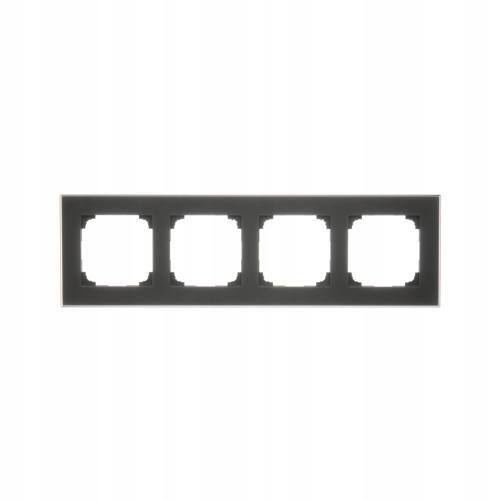 Simon 55 Čierne mrazené sklo 4-násobný rámček Nature