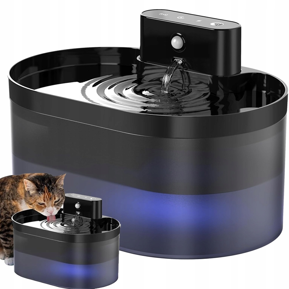 Levně Fontána pro kočky Pet Dávkovač na pití vody Miska 2,2L s filtrací