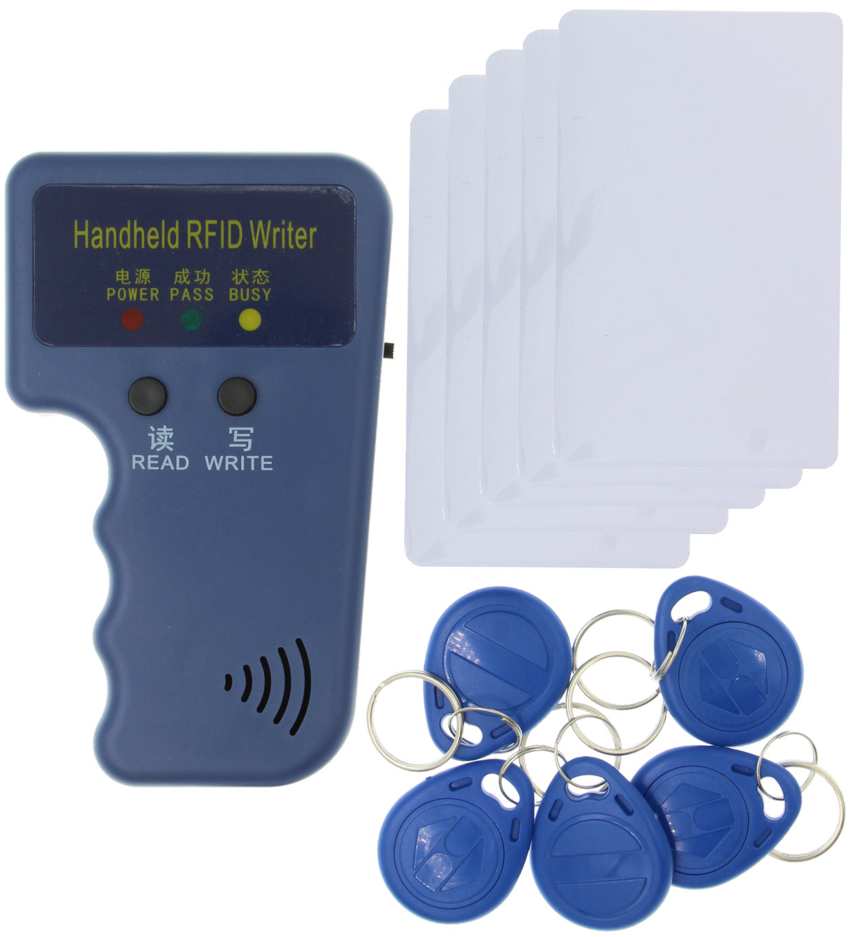 Programator Czytnik Kopiarka RFID 125kHz Duplikator + 5x Brelok 5x Karta