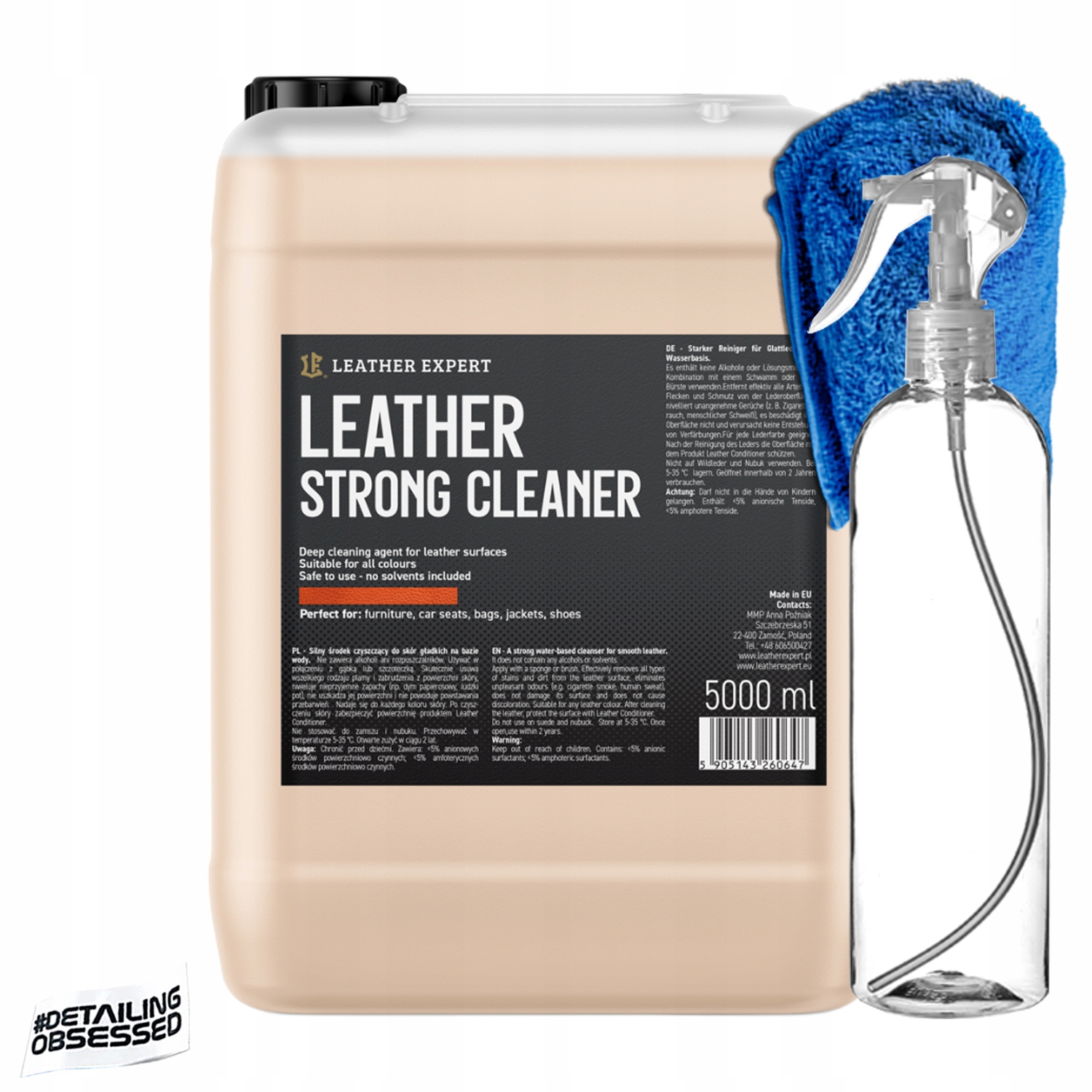 Leather Expert Leather Strong Cleaner 5000 ml silný čistiaci prostriedok na pokožku