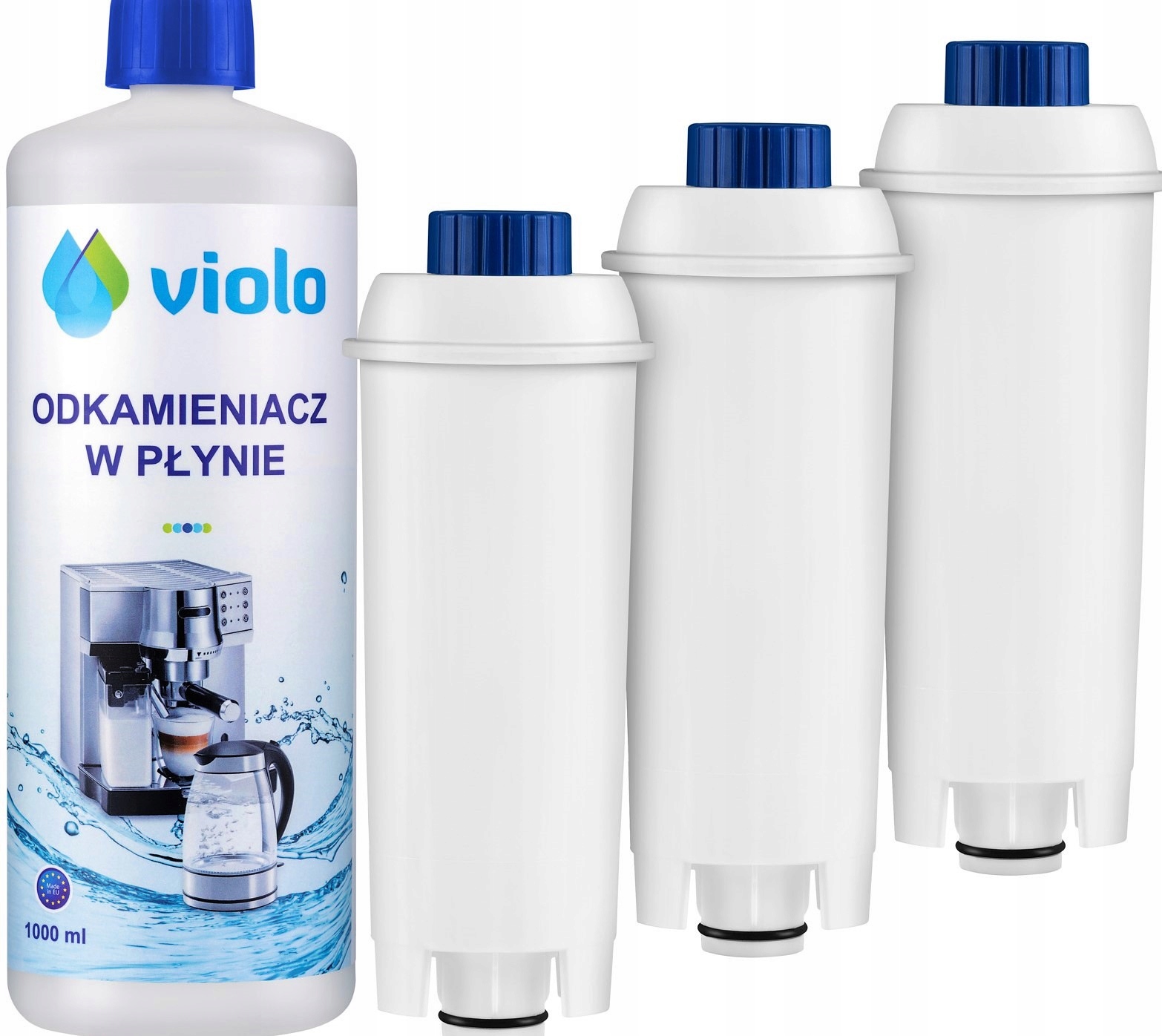 

2x 500 ml Odkamieniacz Expres do DeLonghi 3x Filtr