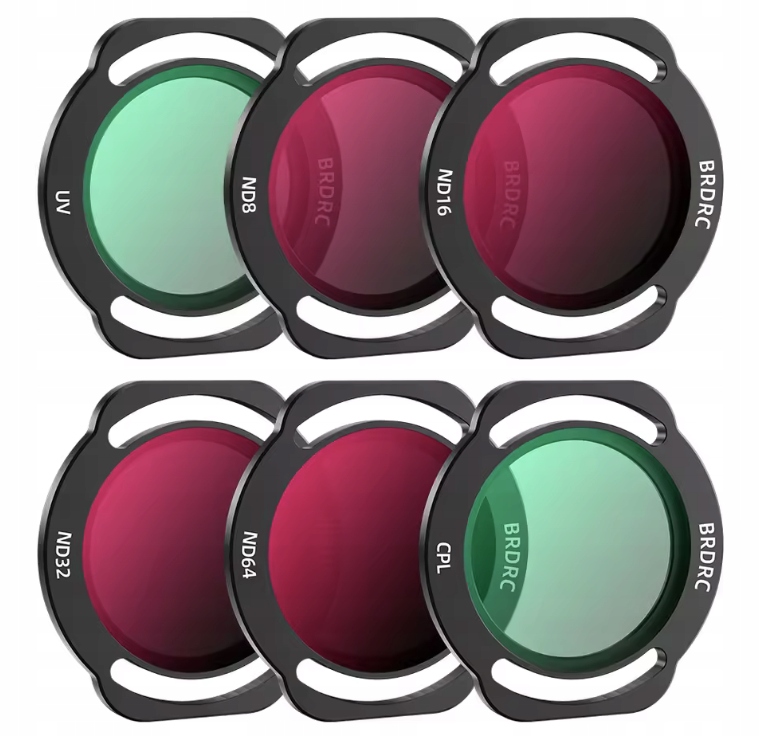 Sada 6 filtrů Brdrc pro Dji Neo ND8, ND16, ND32, ND64, Cpl, Mcuv