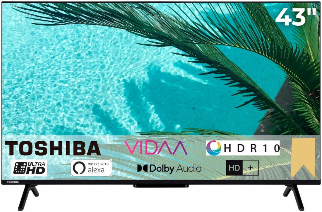 Telewizor Smart Tv Led 43" Toshiba 43UV2463DA 4K Uhd Hdr Vidaa DVB-T2 Hevc