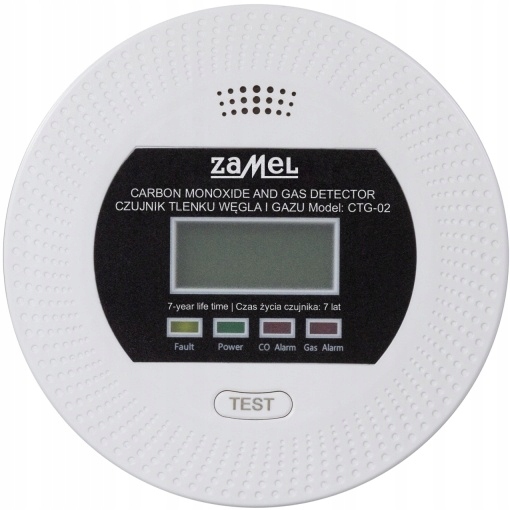 

Czujnik 2w1 czadu tlenku węgla i gazu CTG-02 Zamel