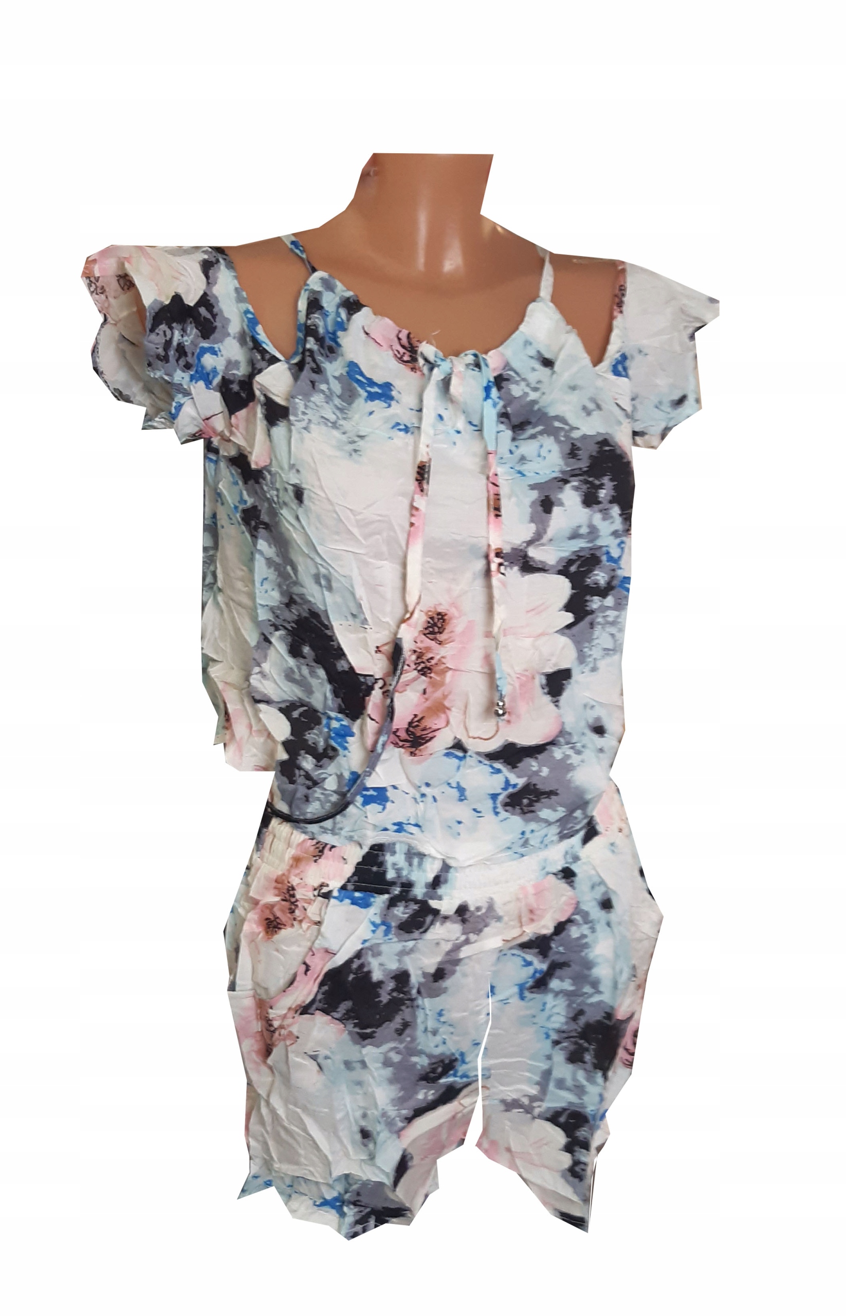 

Modny Komplet spodenki bluzka lekki plaża L/XL