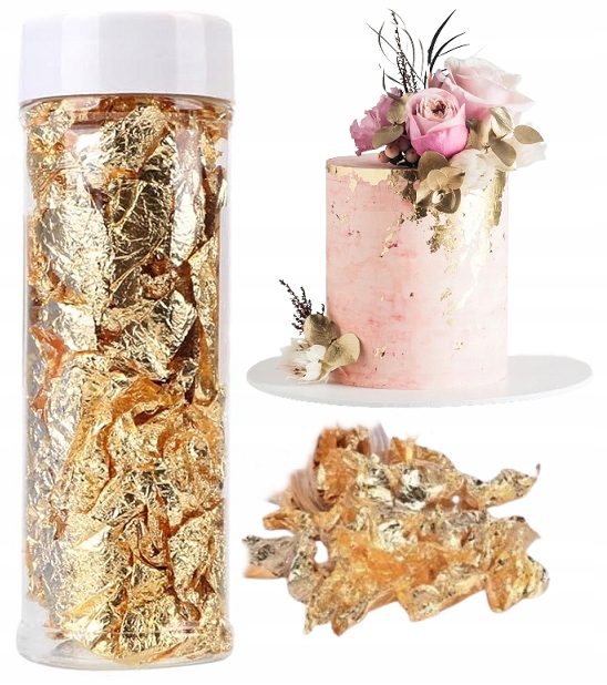 Dekorativní zlaté Okvětní Lístky Dekorace Dortu ozdoby na dort Kousky Zlata