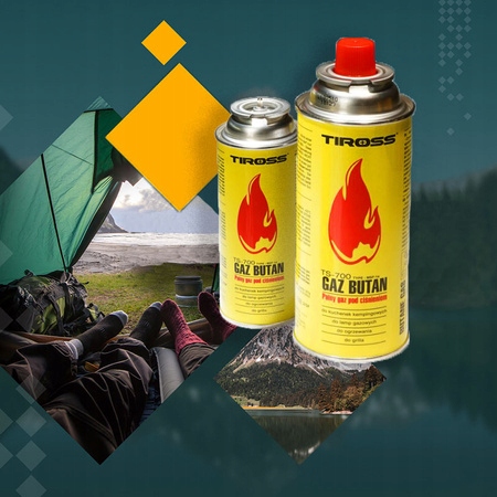 4xGAZ NABÓJ KARTUSZ GAZOWY 400ML TIROSS DO KUCHENEK NA BIWAK Model TIROSS