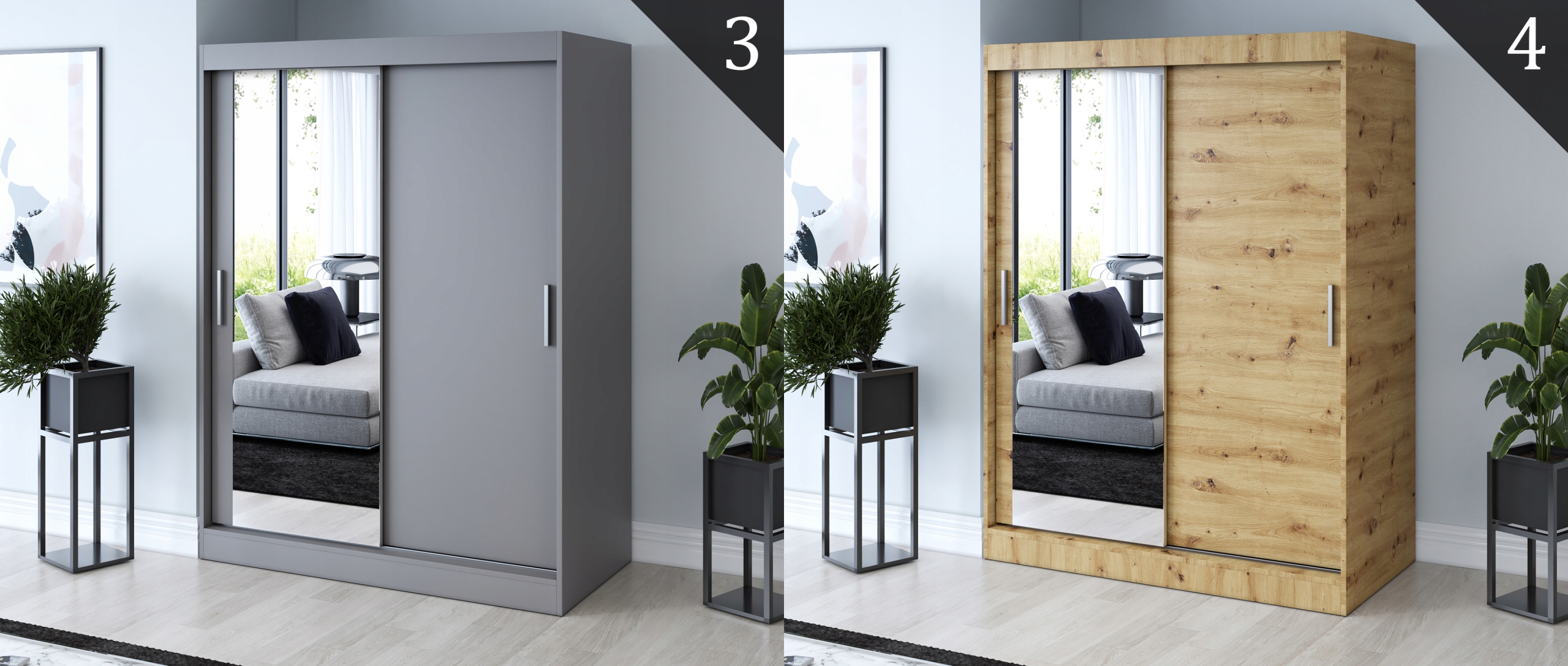 Szafa Przesuwna 150 ARTISAN Garderoba Lustro Marka inna