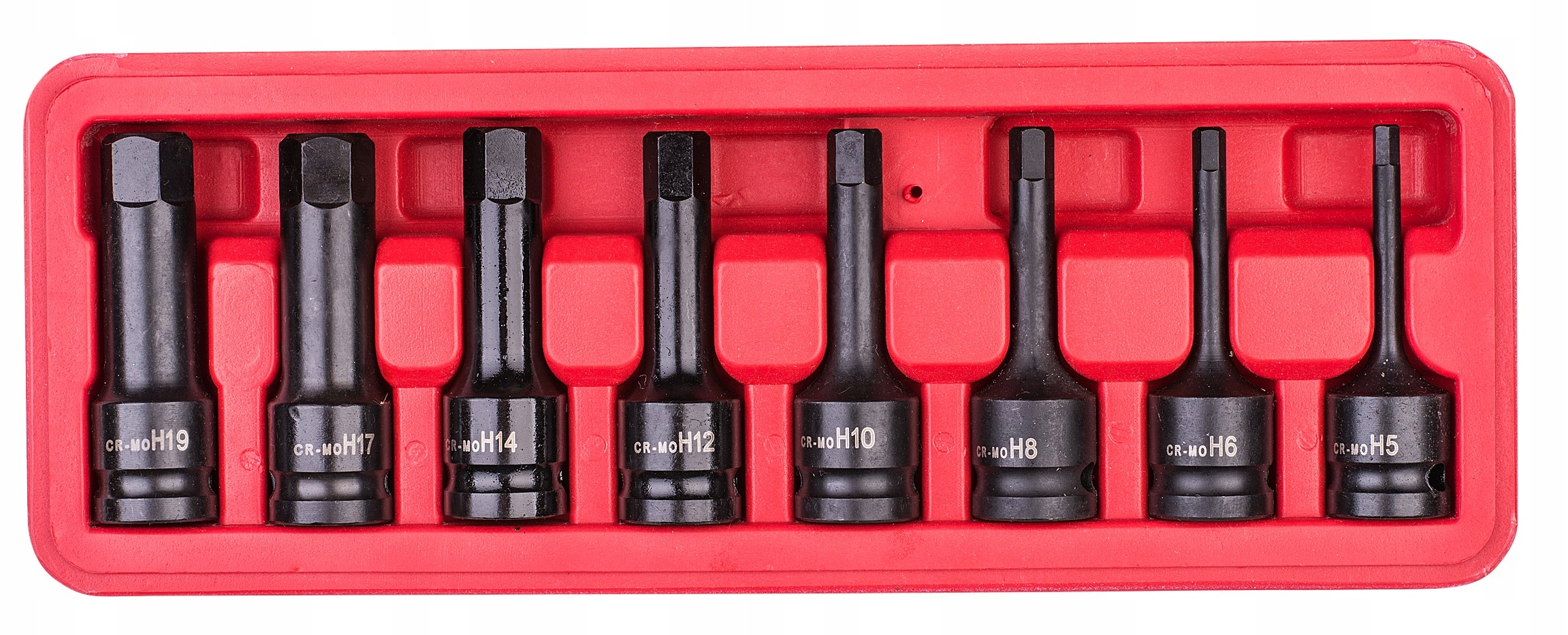 Zestaw imbusów udarowych 1/2 cala 5, 6, 8, 10,12,14,17,19 mm