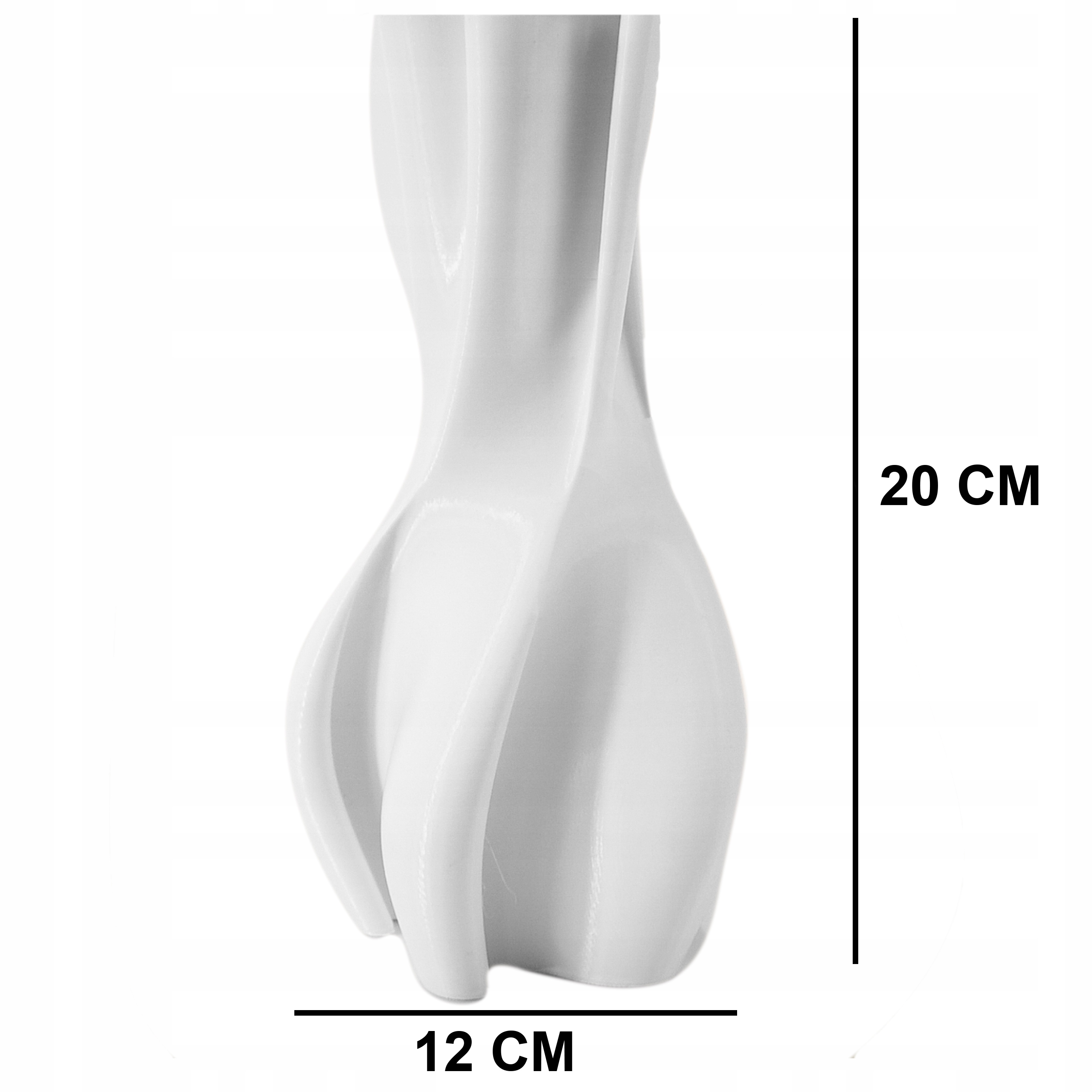 WAZON NA KWIATY PLASTIKOWY WYSOKI NOWOCZESNY NIETŁUKĄCY 20 CM BIAŁY Kolor biały