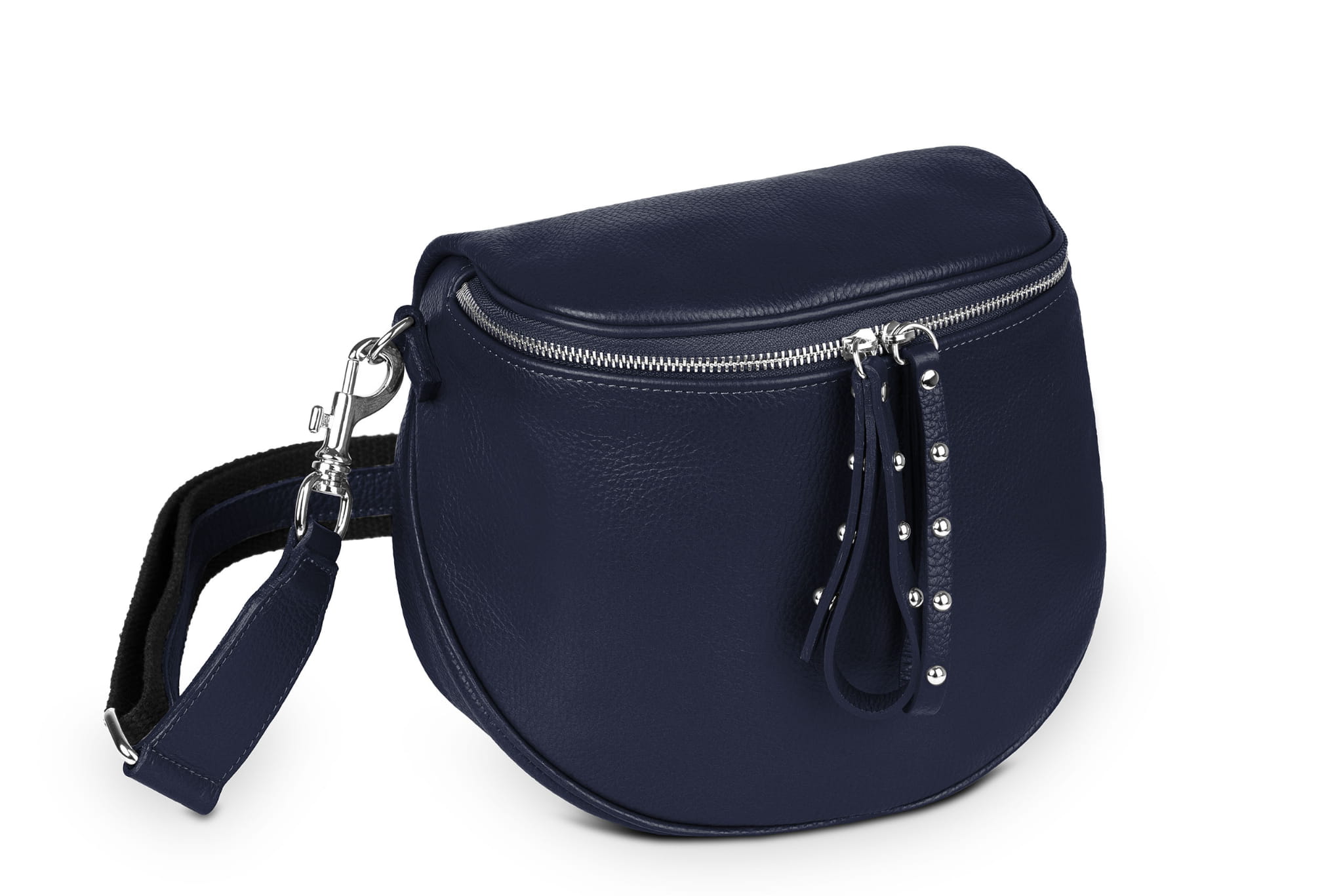 Torebka Skórzana Vera Pelle Misio Granatowa Wzór dominujący bez wzoru