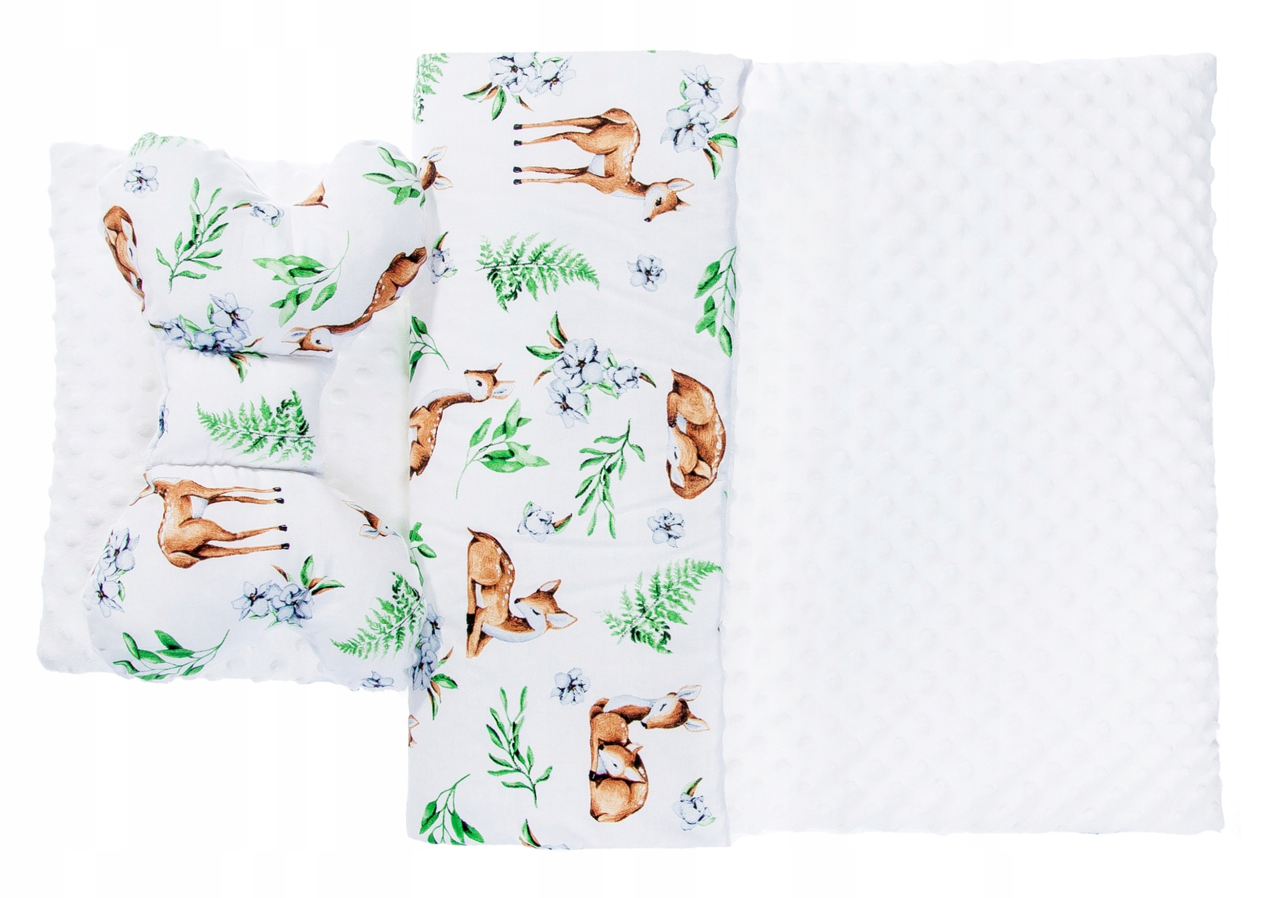 KOMPLET 3CZ. DO WÓZKA KOCYK PODUSZKA MOTYLEK MINKY