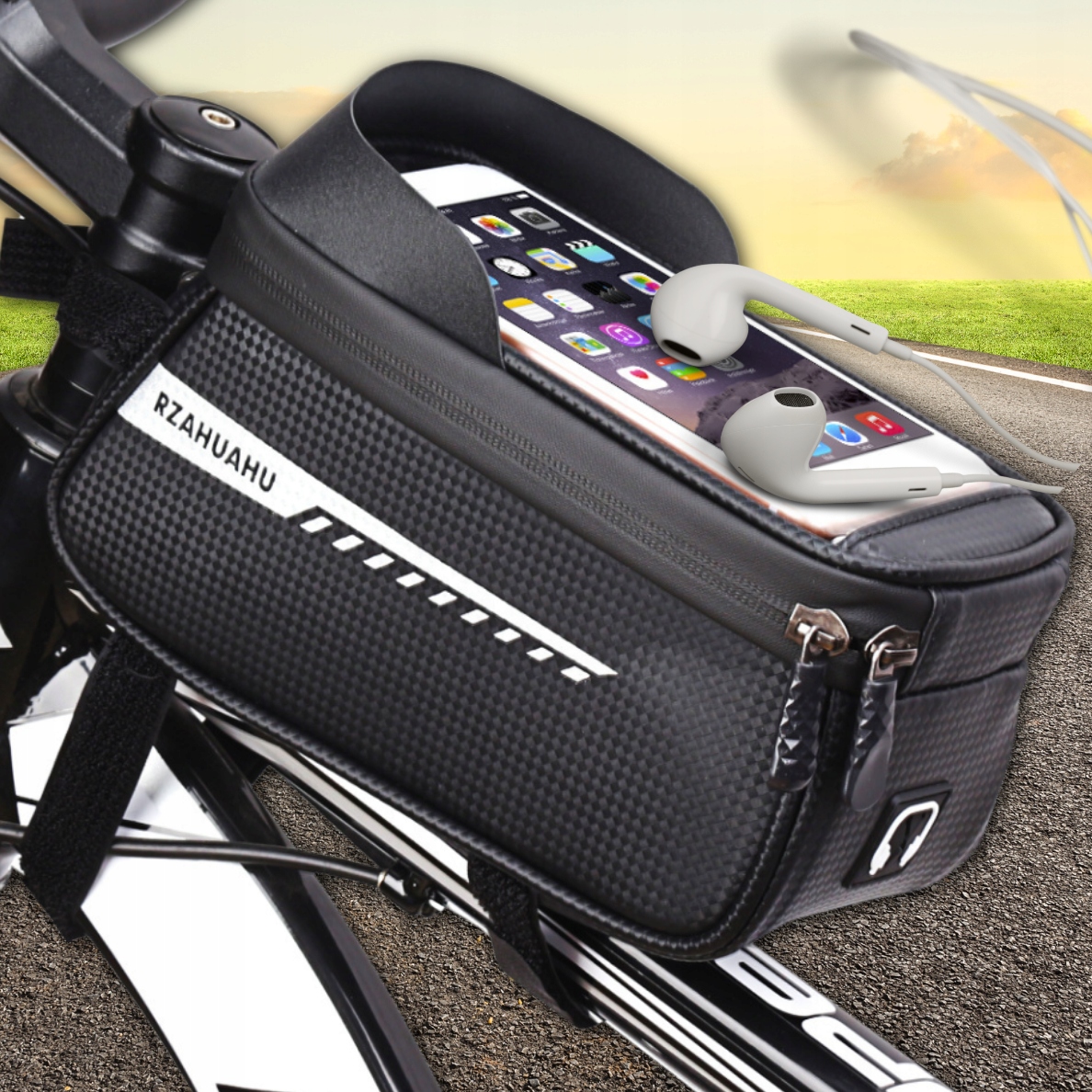 SAKWA ROWEROWA WODOODPORNA UCHWYT ETUI NA TELEFON TORBA NA RAMĘ SASZETKA Marka Inna marka