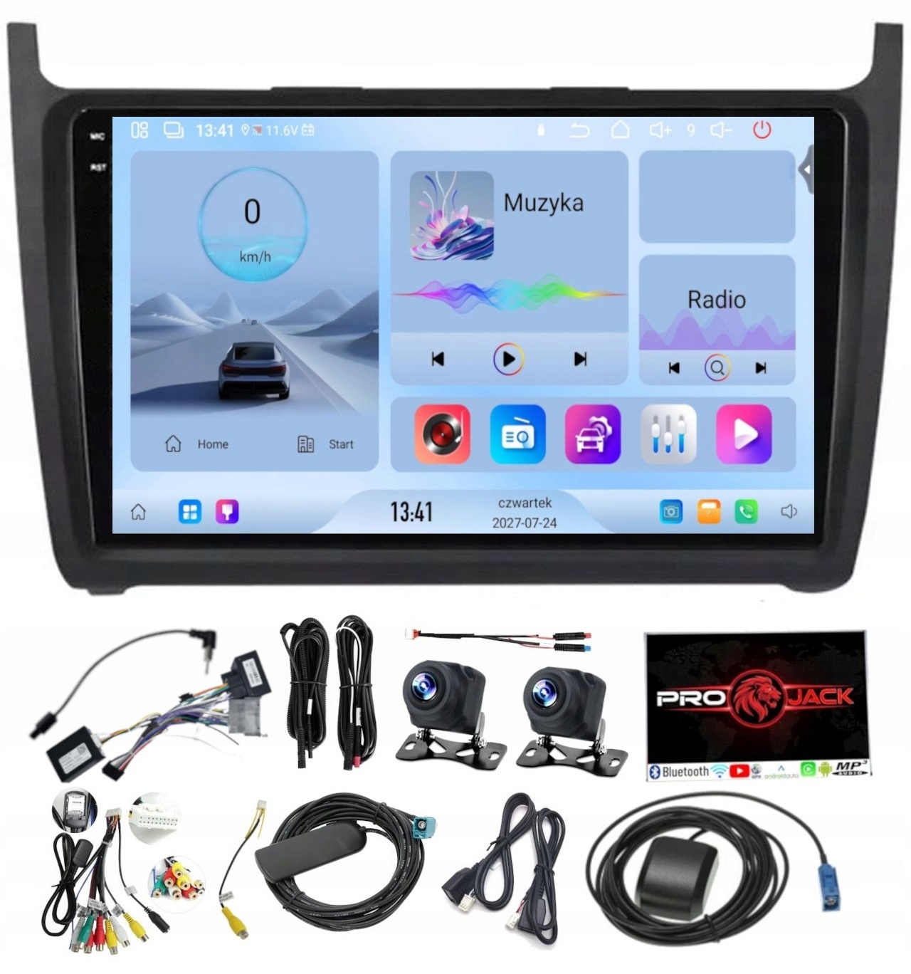 Rádio Navigácia Carplay Gps Android Bt Vw Polo 2008-2020 4GB 64GB Sim