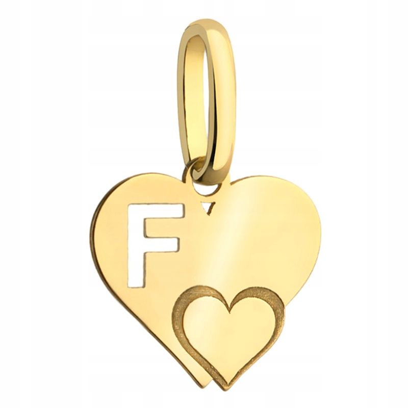 Zlatý Přívěsek Srdce s Písmenem F pr. 585 14k