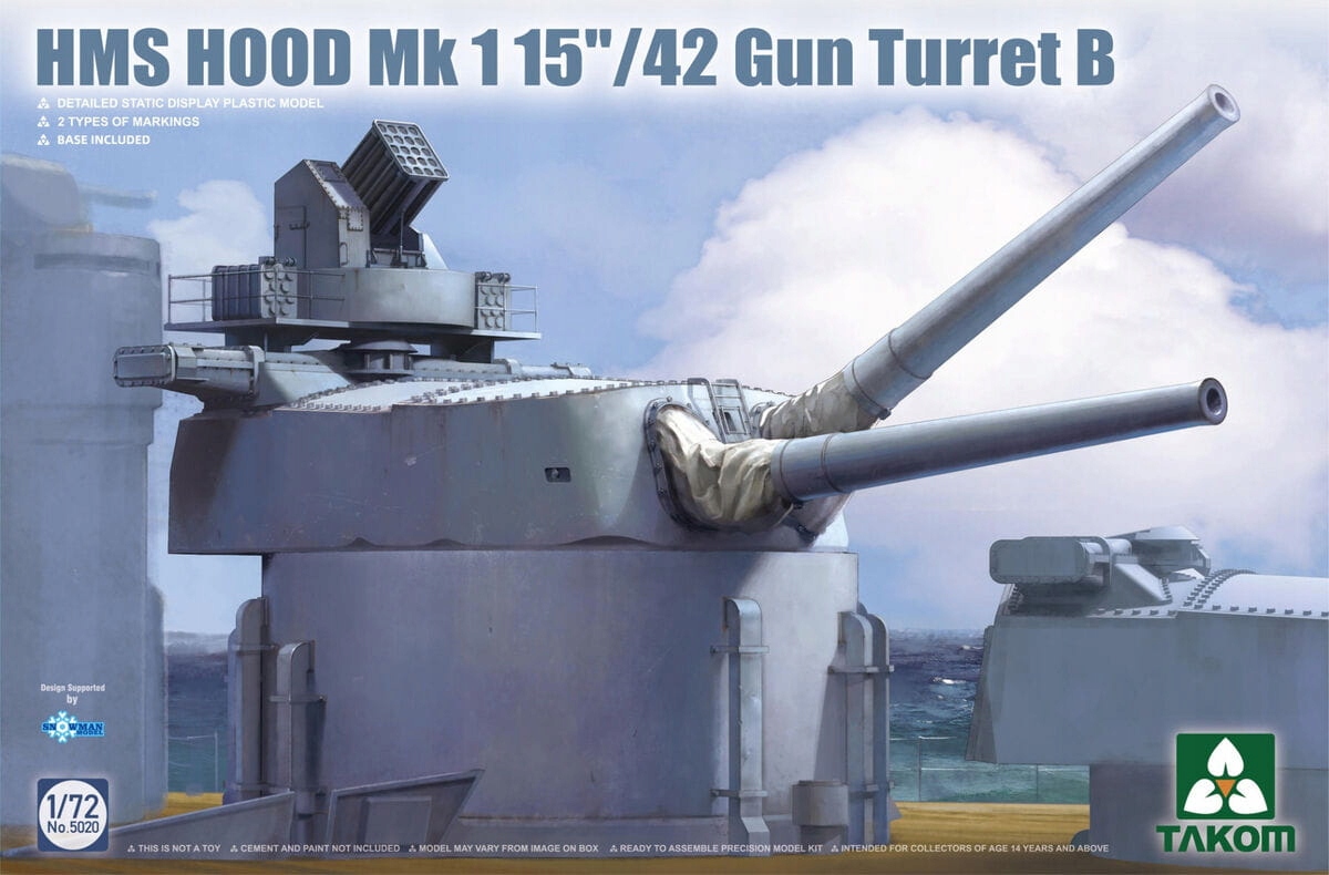 Hms Hood Mk1 15''/42 Gun Turret B 1:72 Takom 5020
