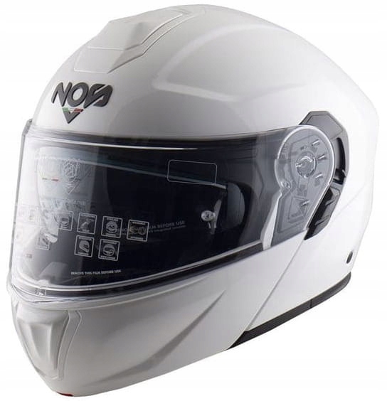 Nos NS-14 Biela Motocyklová Prilba Modulárna Biela