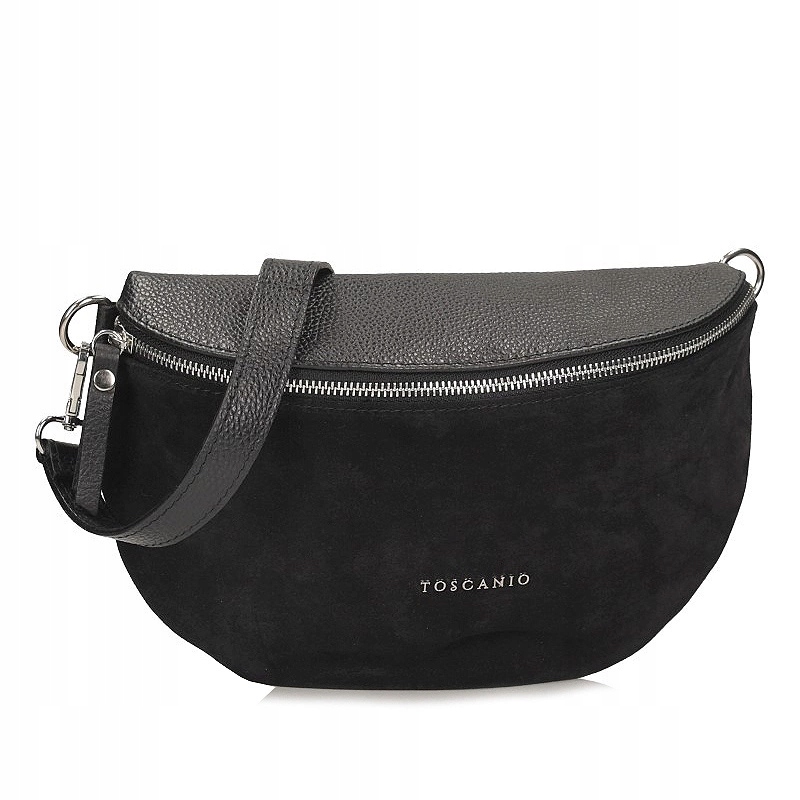 Dámská kabelka Toscanio F274 černá kožená Ledvinka Brašna