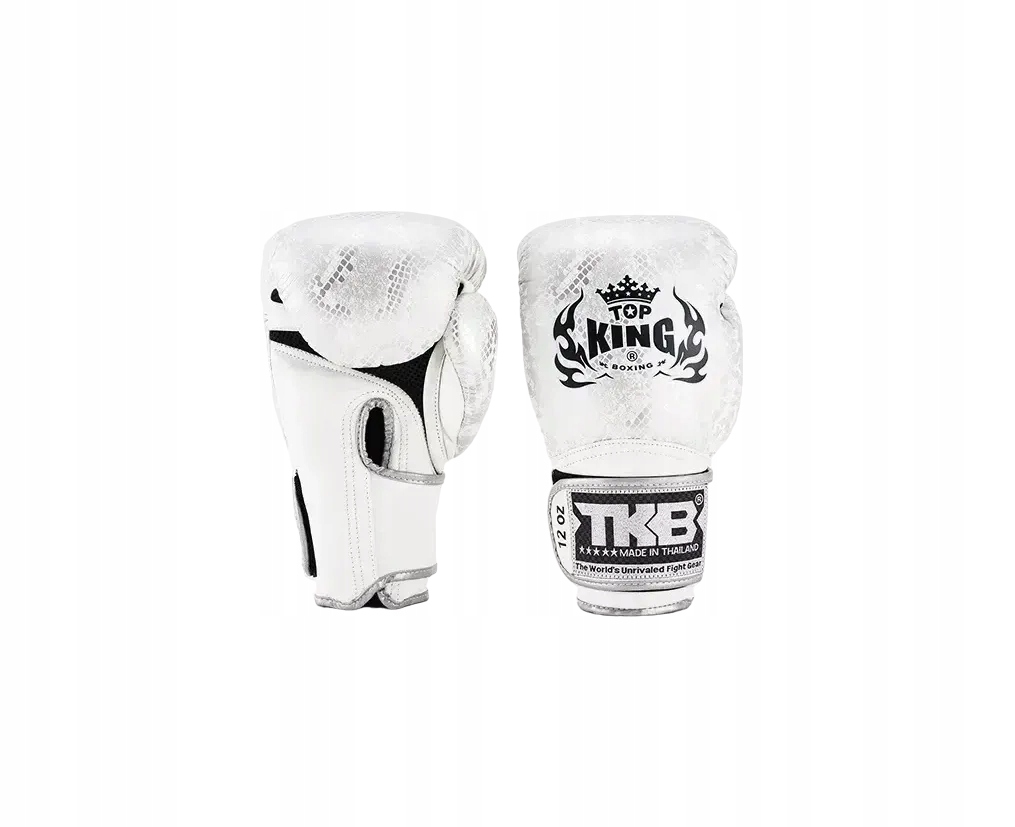 rękawice bokserskie muay thai top king star snake air 14OZ Biały/sreb