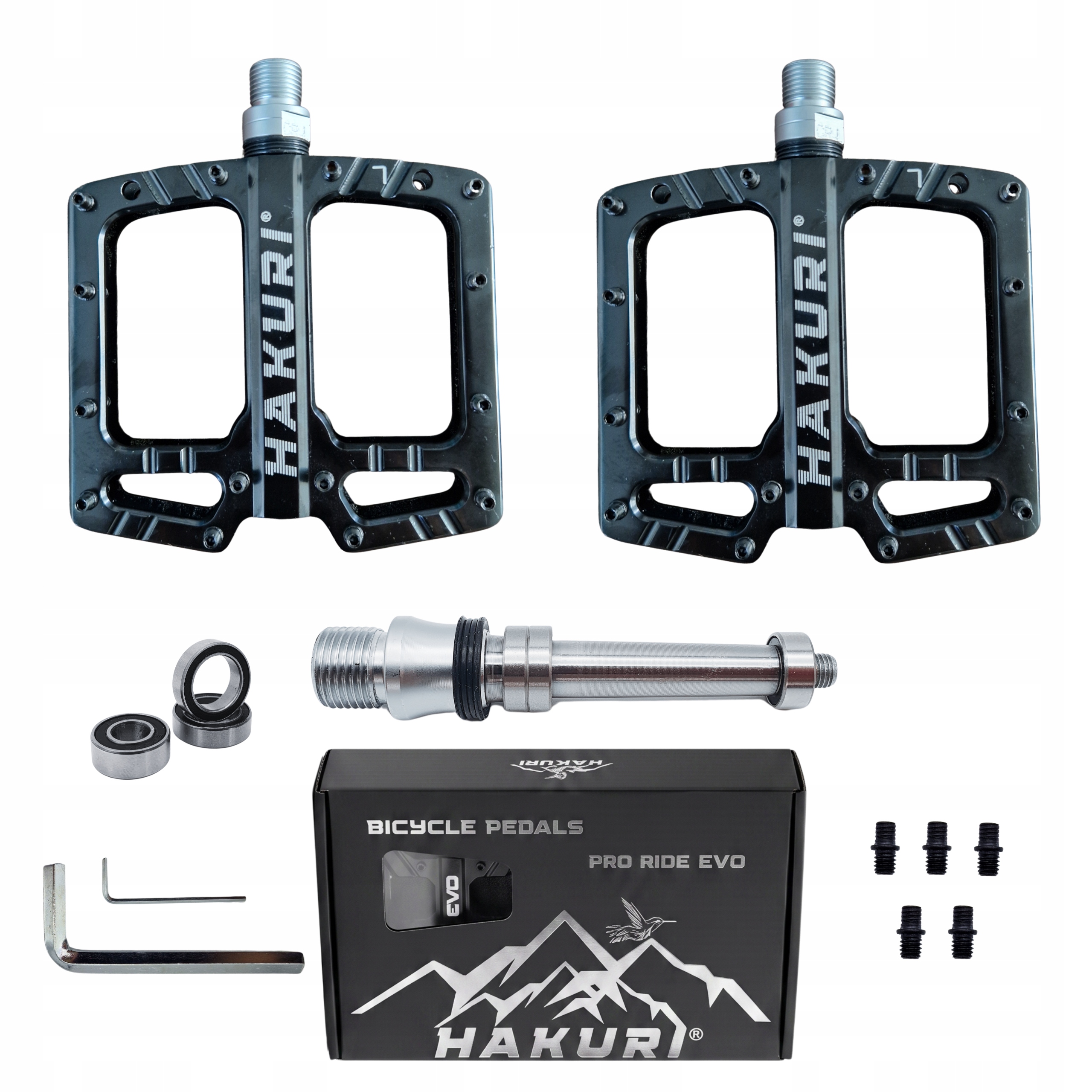 Platformové Pedály Enduro Mtb silné Aluminiové Hakuri 3 ložiska Lehké