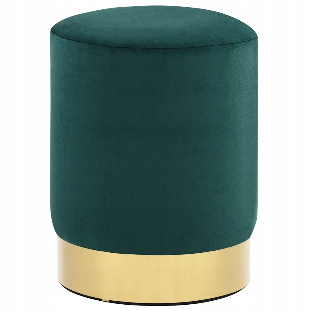 Stolička tmavě zelená a zlatá samet 28 x 36 cm Zelená 249832