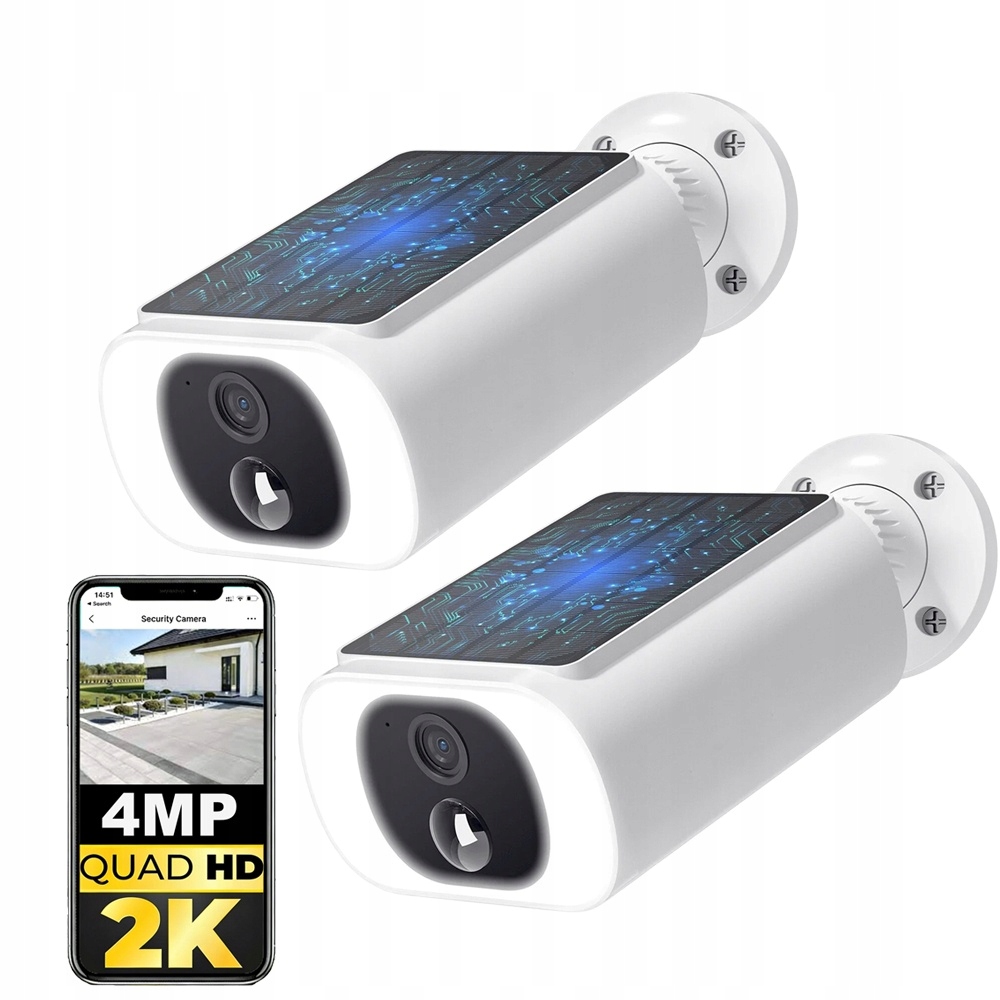 4MPX venkovní solární bezpečnostní kamery pro zabezpečení domu