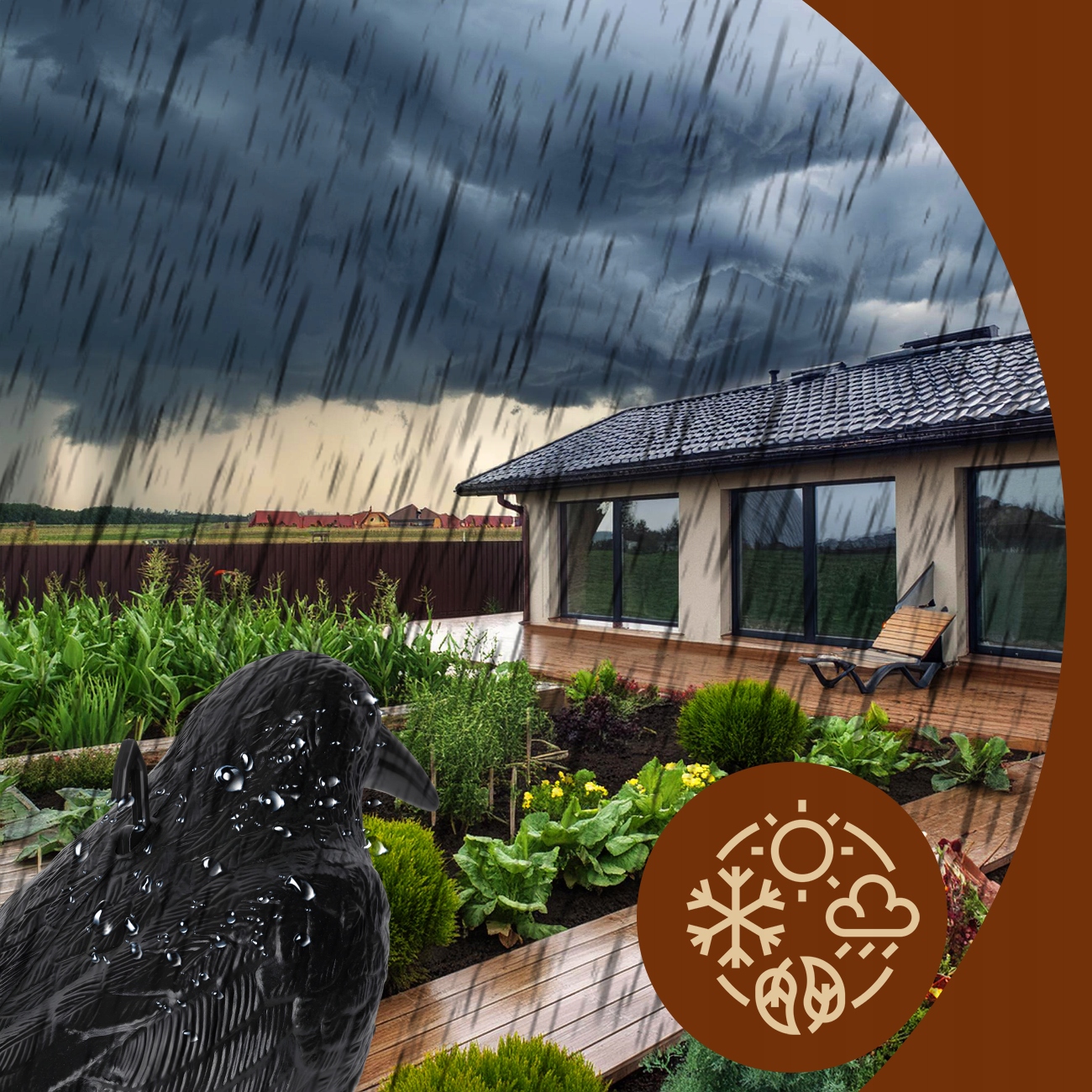 KRUK ODSTRASZACZ PTAKÓW GOŁĘBI NA BALKON GŁOŚNIK Z DŹWIĘKIEM Marka Iso Trade