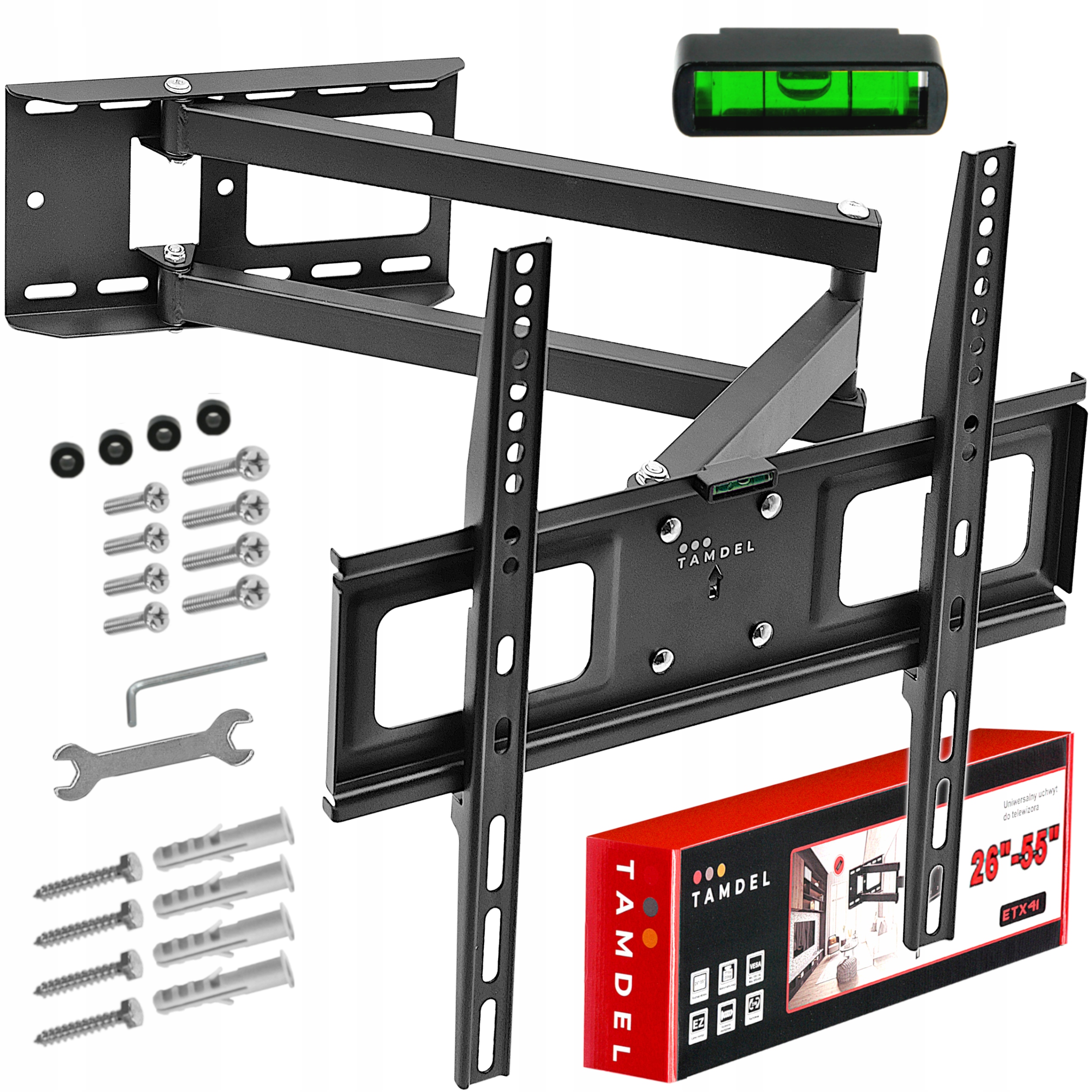 Uchwyt Do Telewizora 26-55 Cali Długie Ramię 72CM Obrotowy Mocny Regulowany