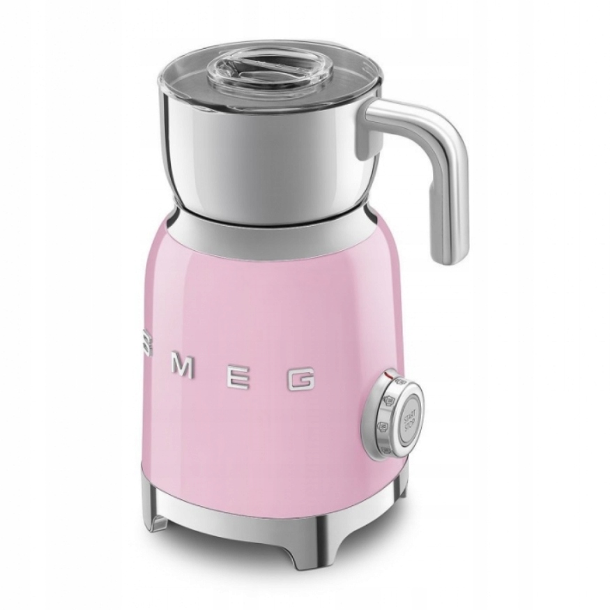 Spieniacz do mleka Smeg MFF01PKEU Różowy 600 ml 50's Style Chrom Model MFF01PGEU
