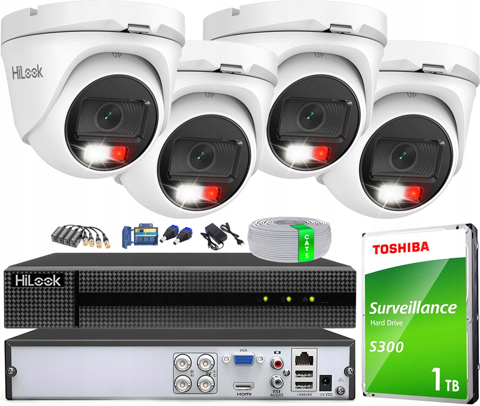Monitorovanie Cctv Komplet 4 kamery 2Mpx rekordér disk 1TB aplikácia