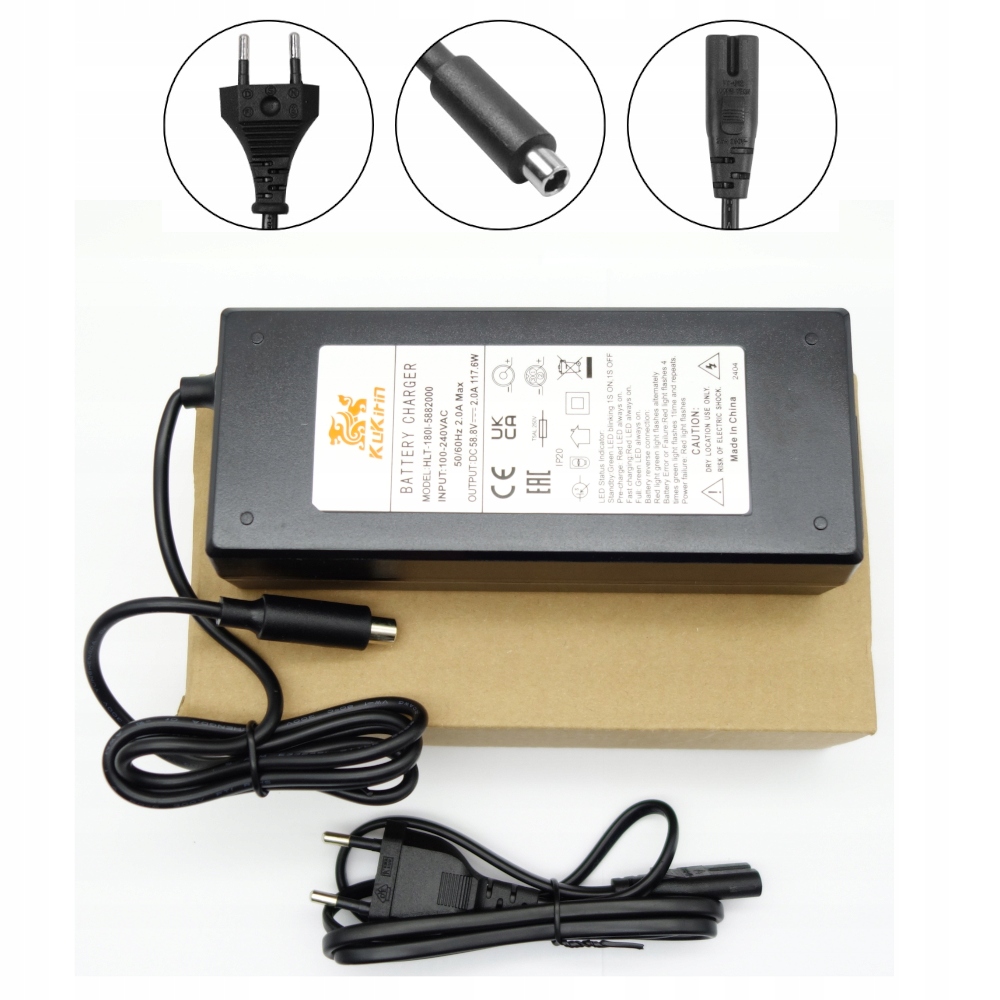 Originální nabíječka napájecího zdroje 58.8V 2A pro koloběžku KuKirin G3 Pro