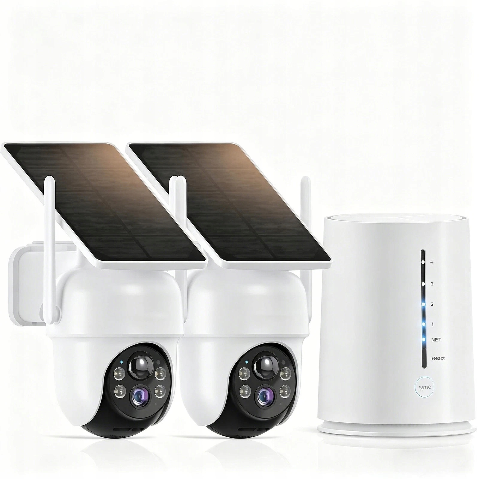 Zestaw kamer zewnętrznych 2x WiFi 4MP Ir IP65 bateria stacja
