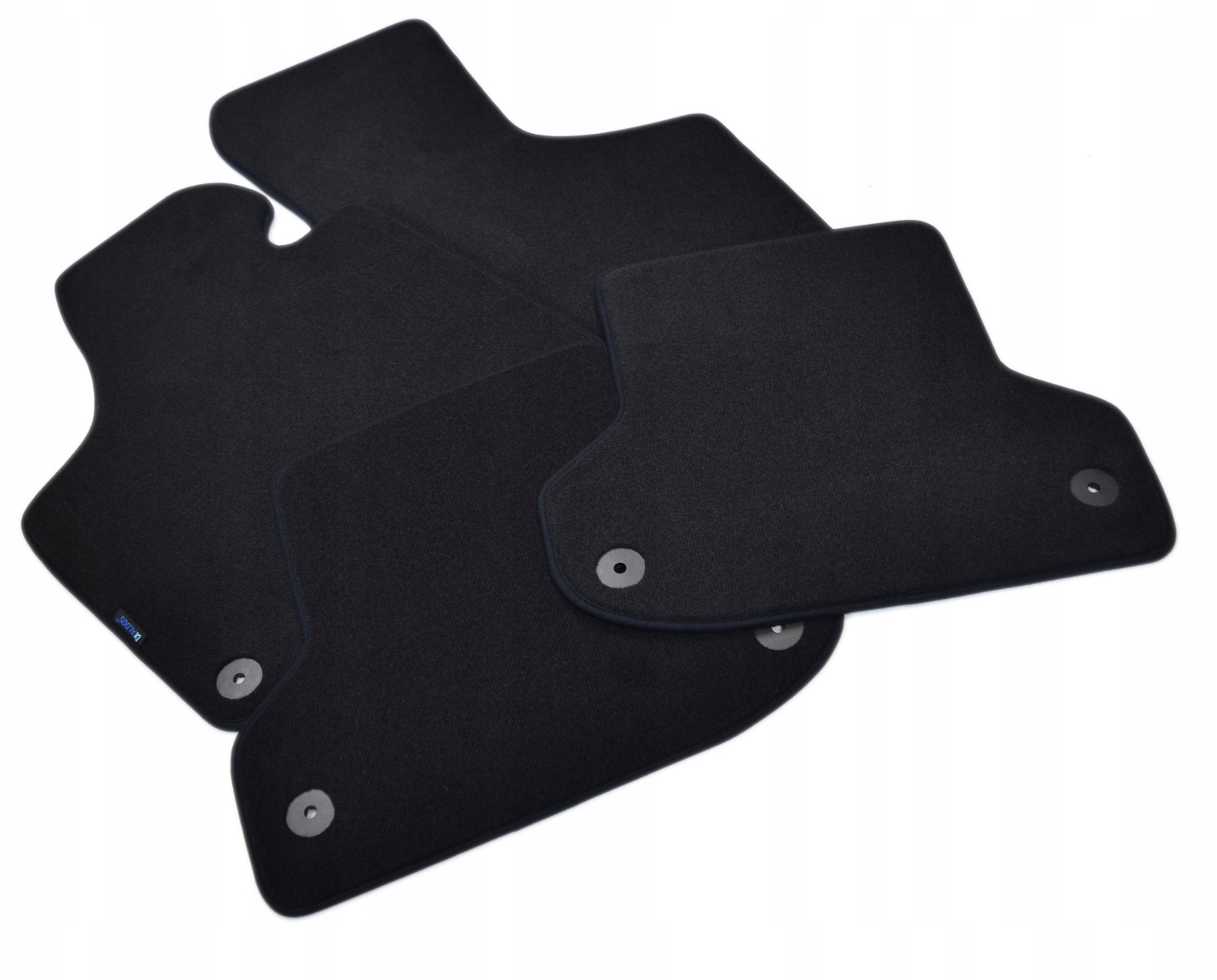 Czarne dywaniki welurowe Diamond, Lamówka - Audi A3 8P 2003-2013r. Kolor czarny