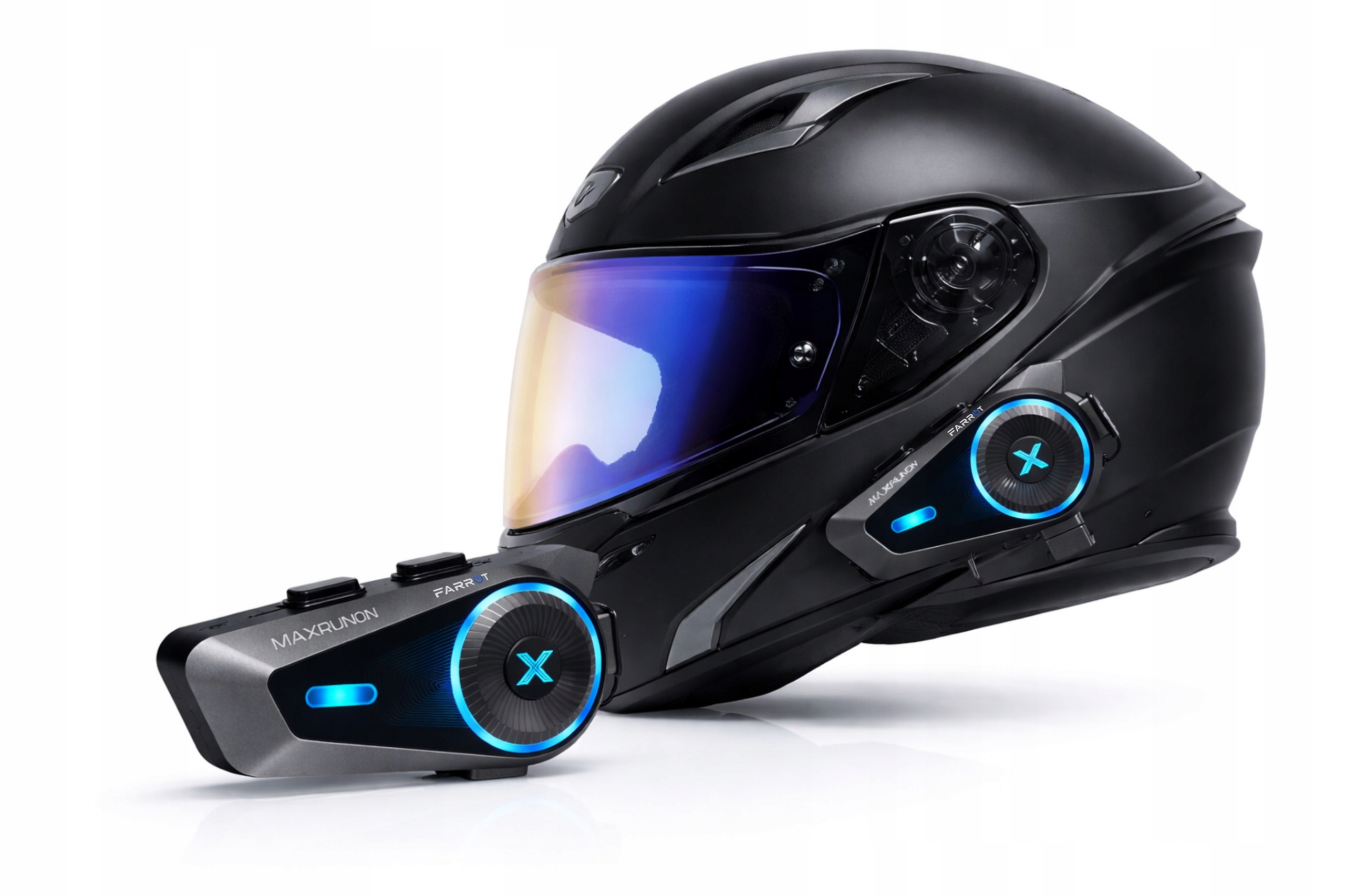 Interkom Motocyklowy do kasku Mesh 1.6km Bluetooth 5.4 IPX7 ANC 160km 2 szt