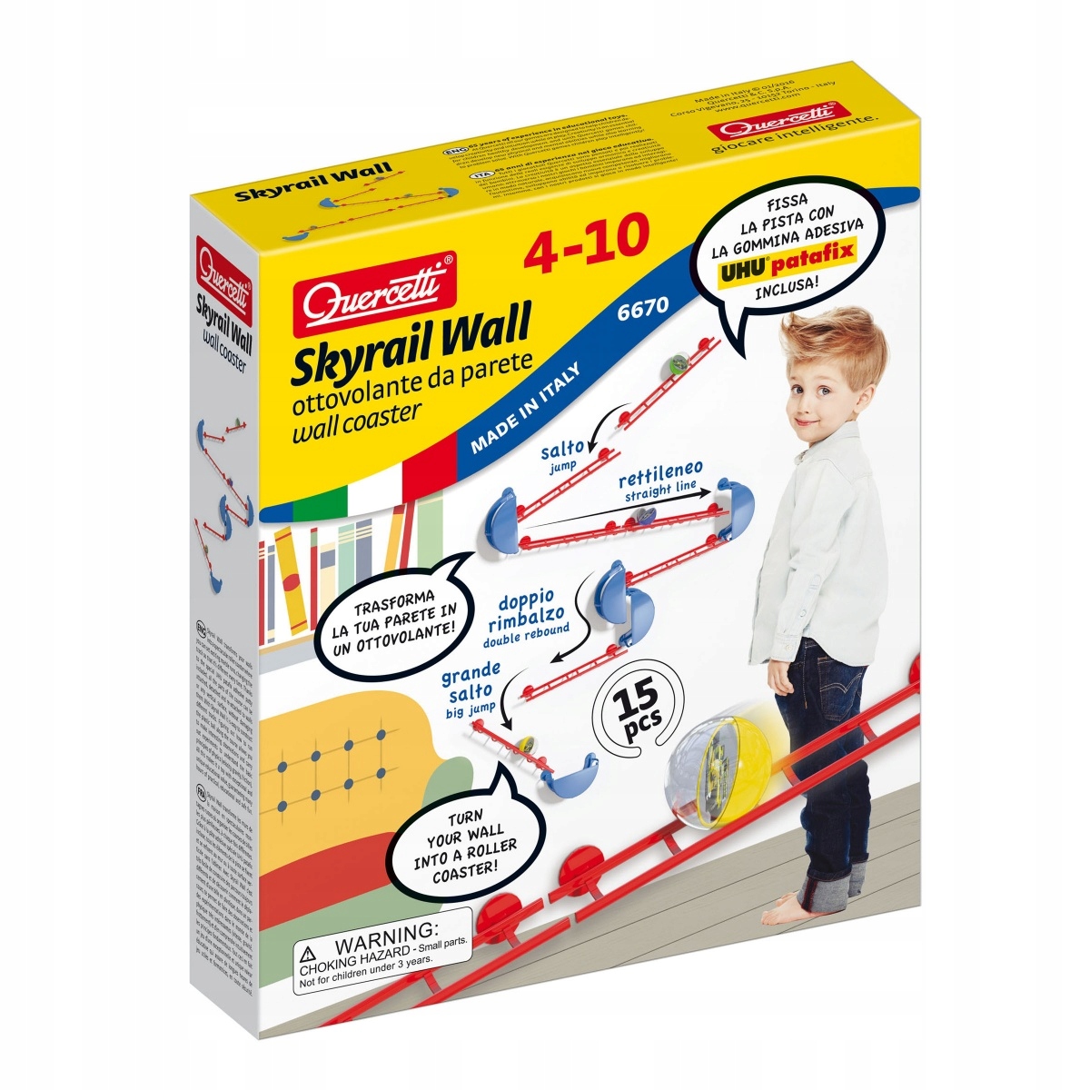 

Quercetti Skyrail Wall 15 el kulodrom naścienny