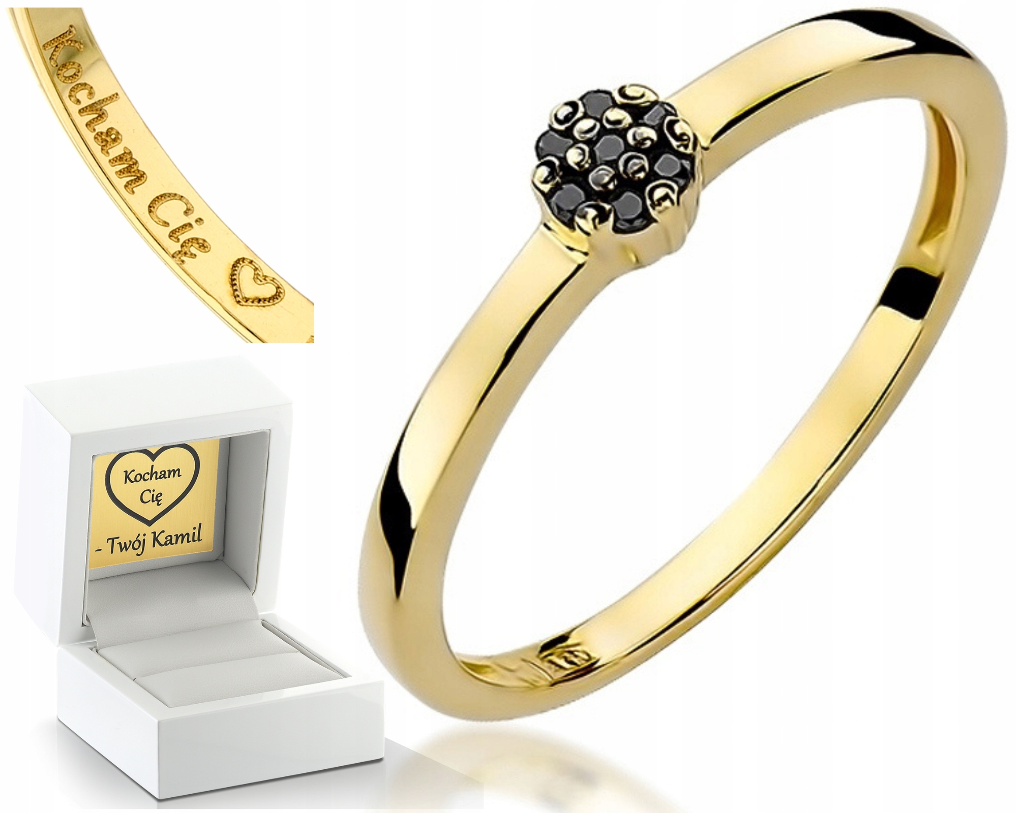 Prstýnek Černé Brilianty 0,04 ct